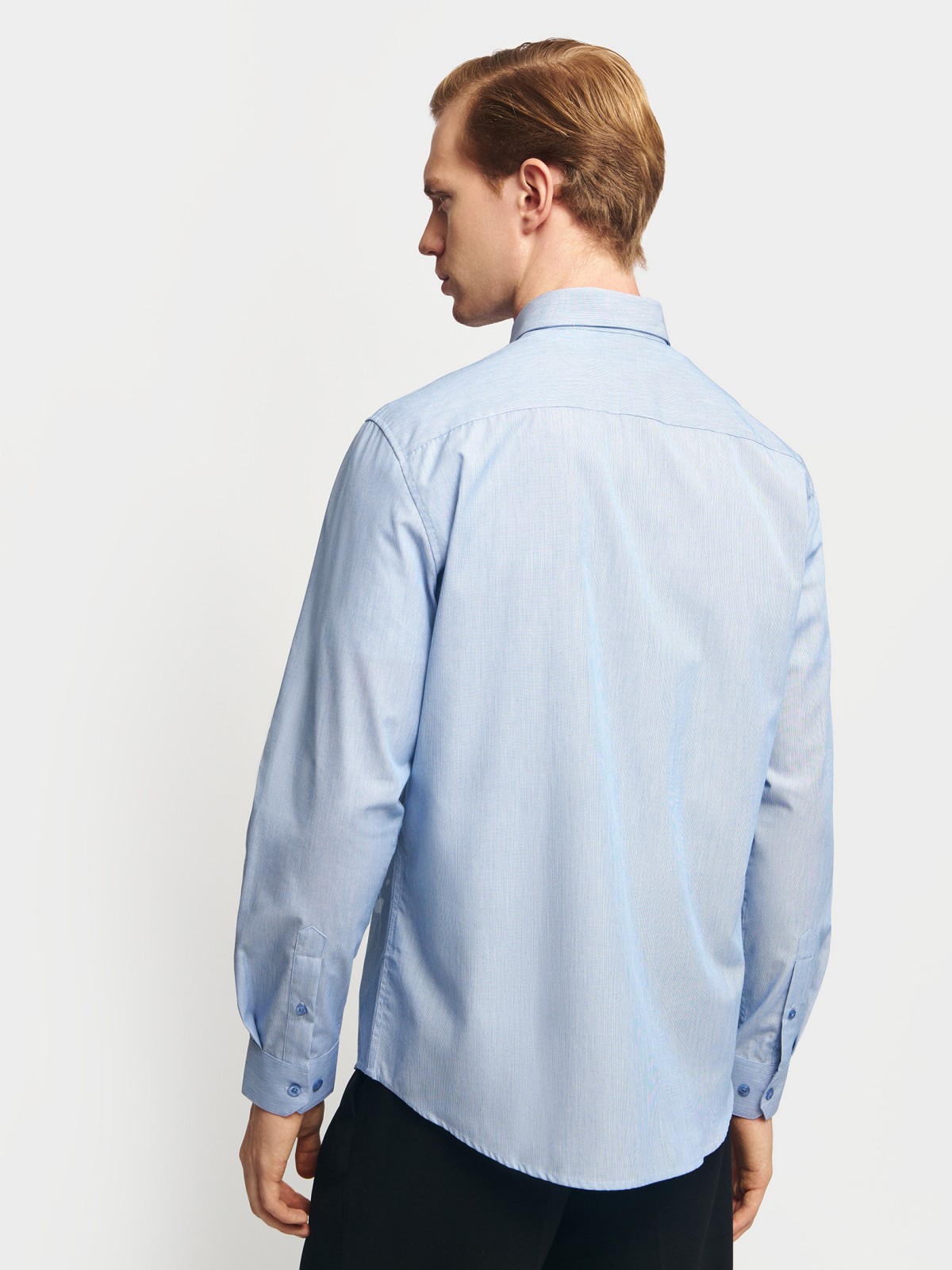 Офисная прямая рубашка с узором в полоску