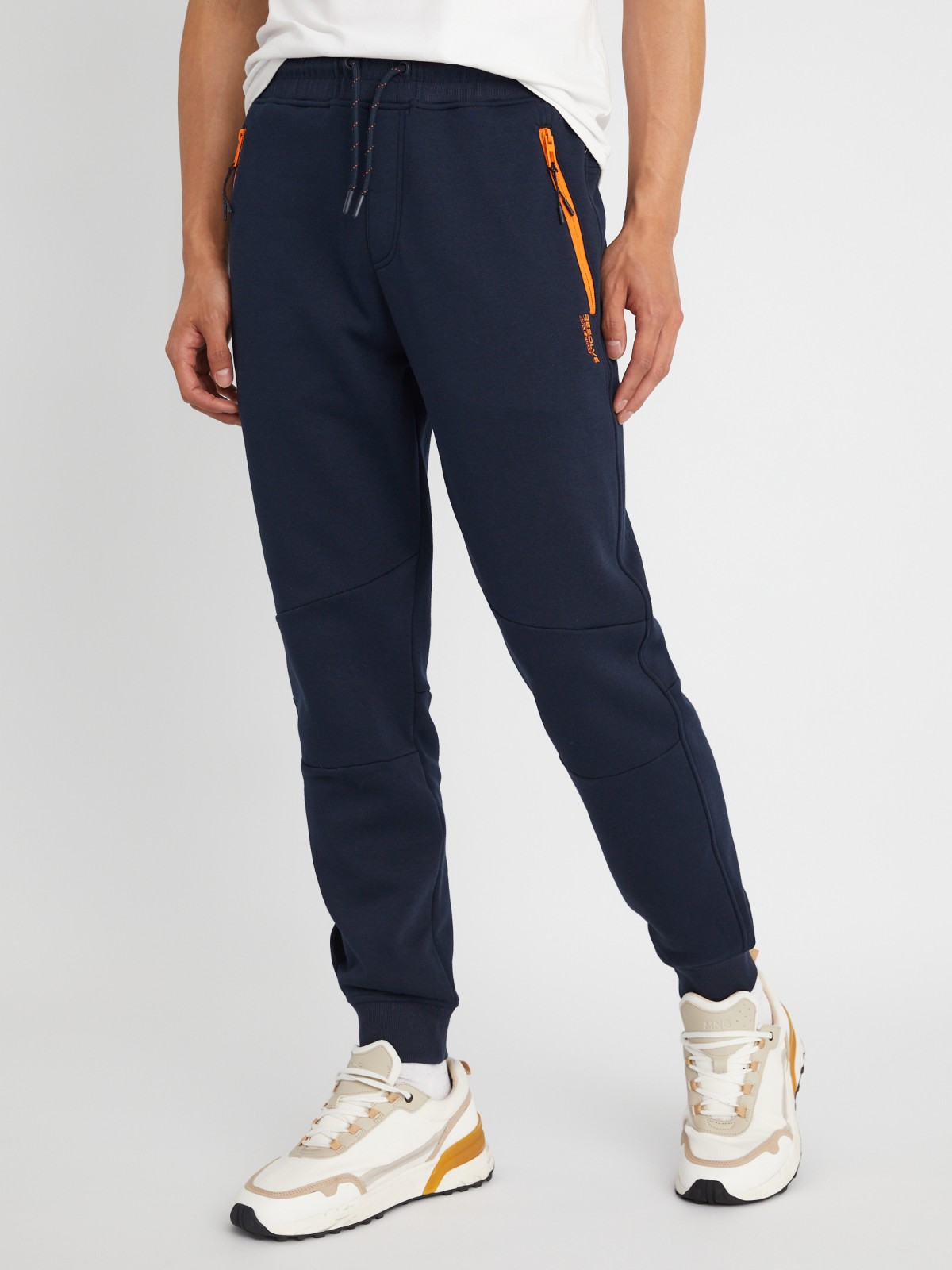 Утеплённые трикотажные брюки-джоггеры в спортивном стиле zolla 21333762F033, цвет синий, размер L - фото 2