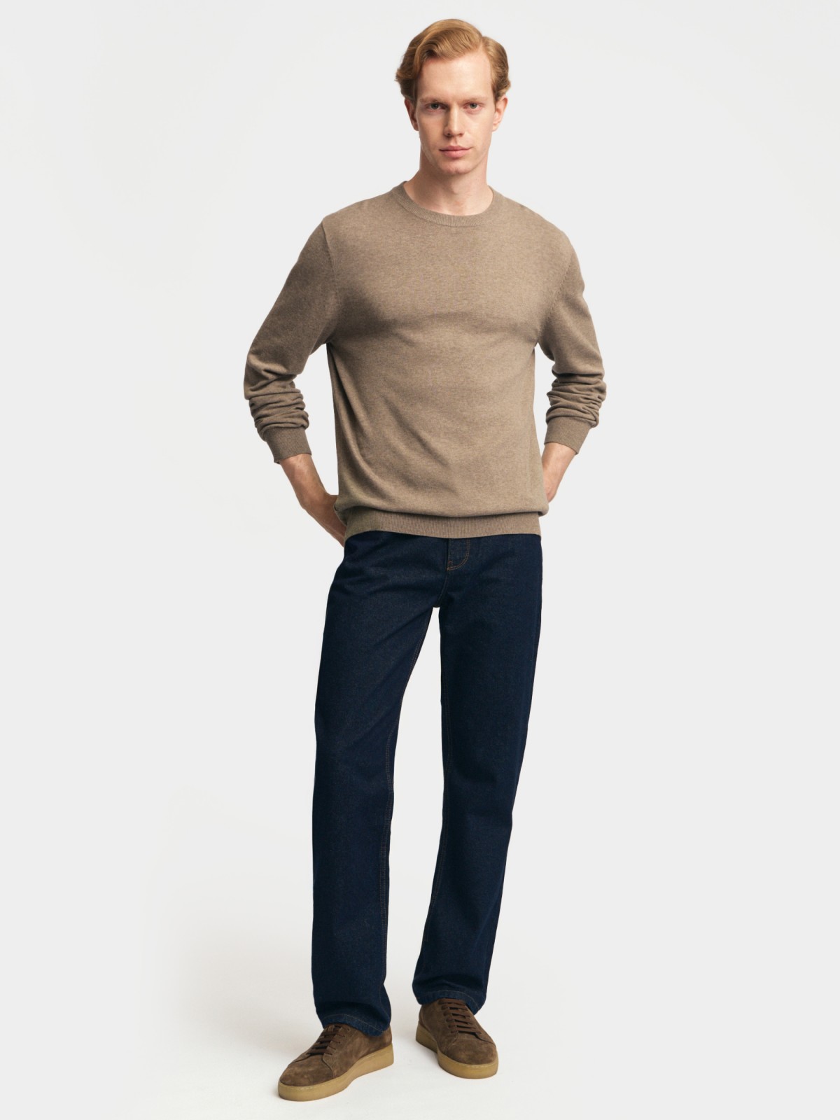 Тонкий трикотажный джемпер из хлопка