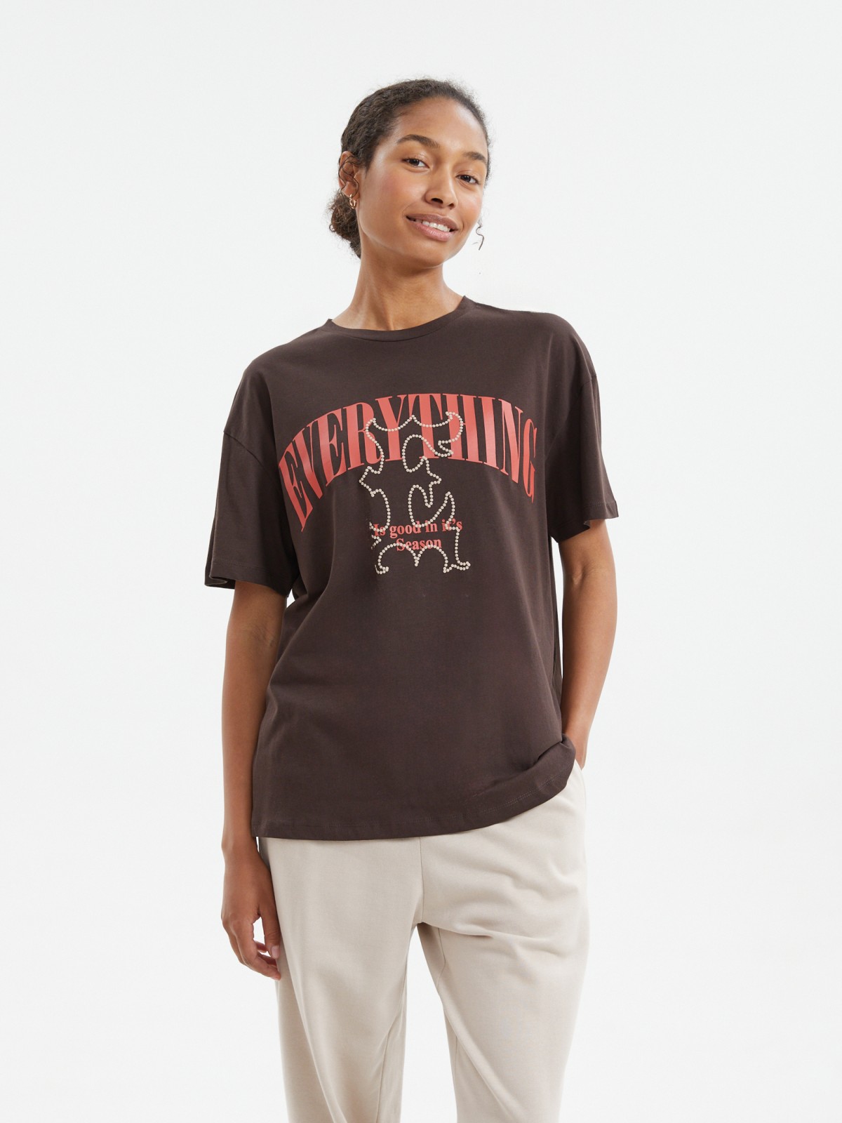 Футболка оверсайз из хлопка с надписью