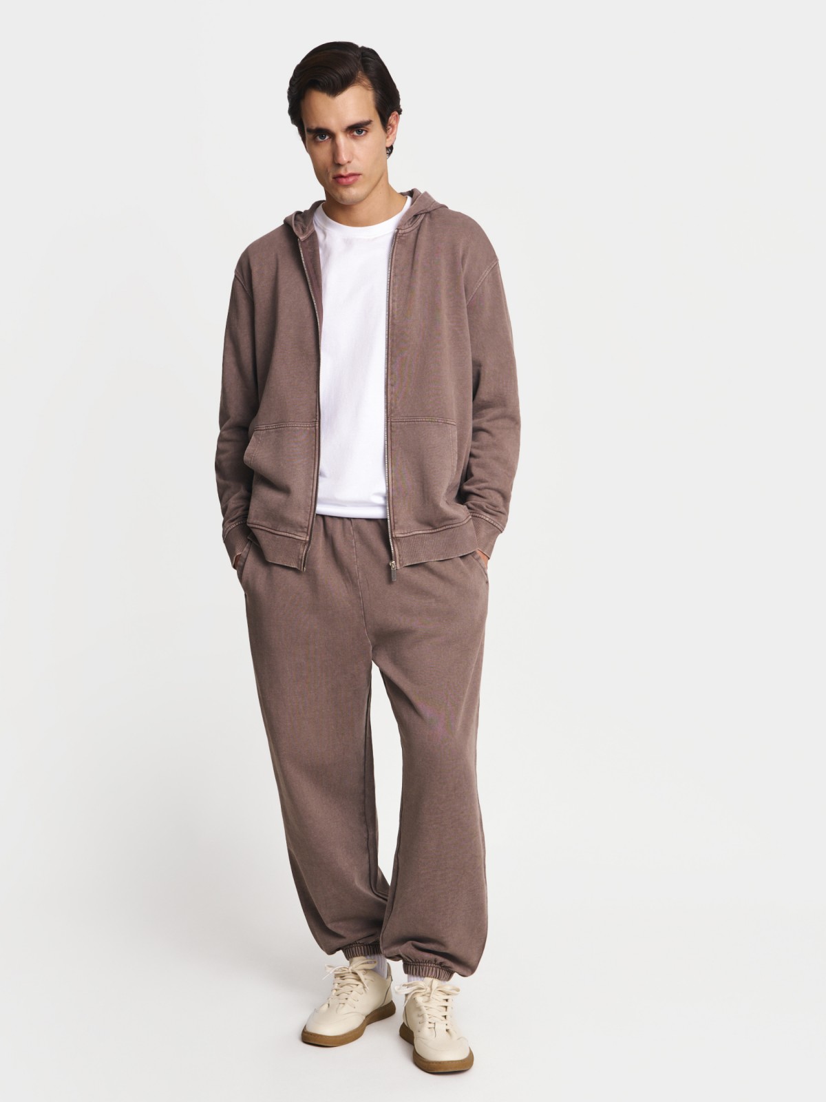 Трикотажная толстовка из хлопка с капюшоном