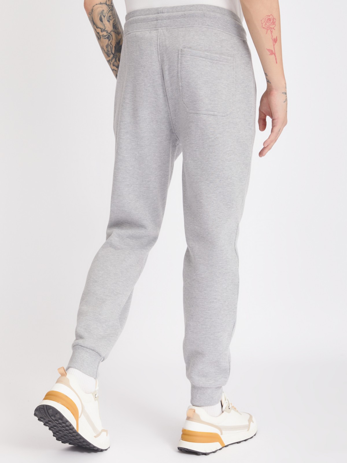 Утеплённые трикотажные брюки-джоггеры в спортивном стиле zolla 213337679012, цвет серый, размер S - фото 6