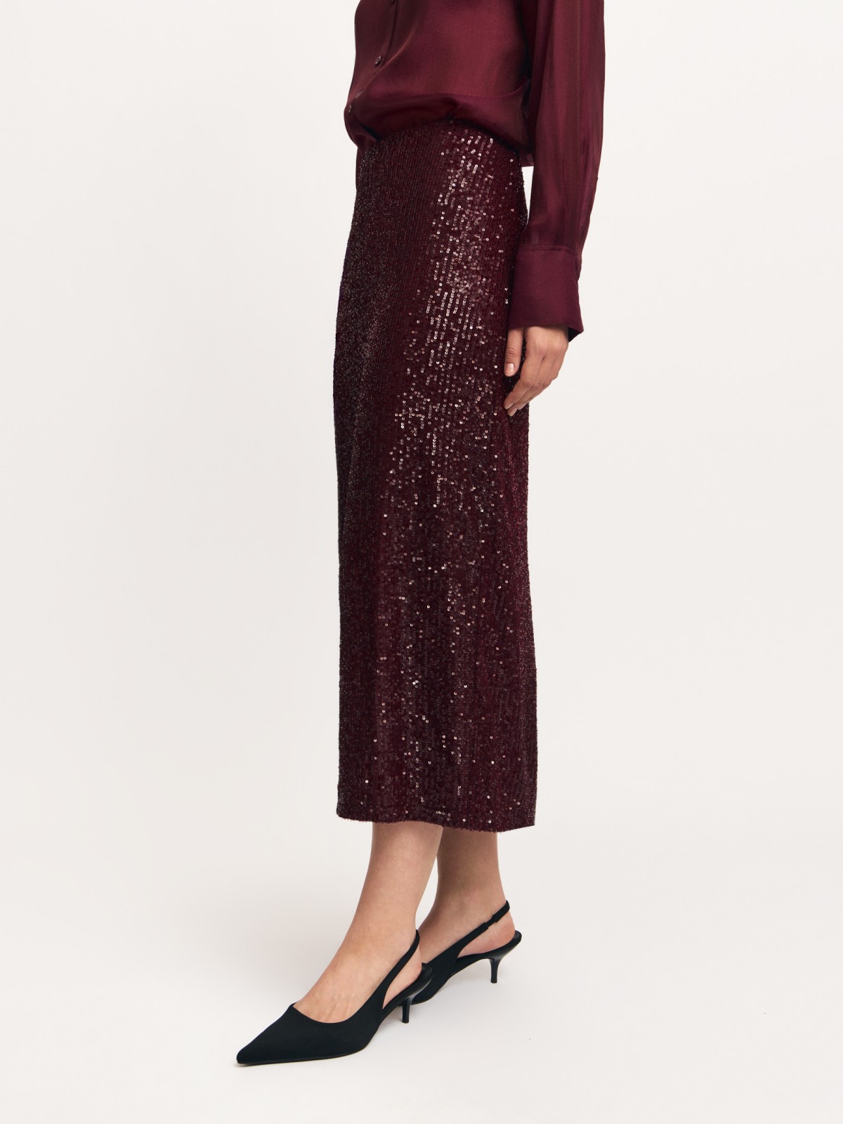 Юбка миди с пайетками