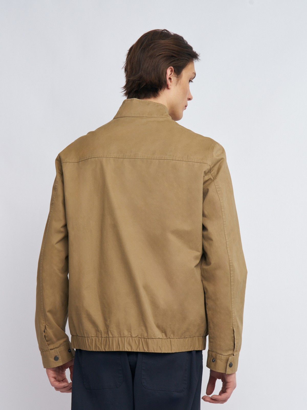 Куртка-бомбер из хлопка с воротником-стойкой