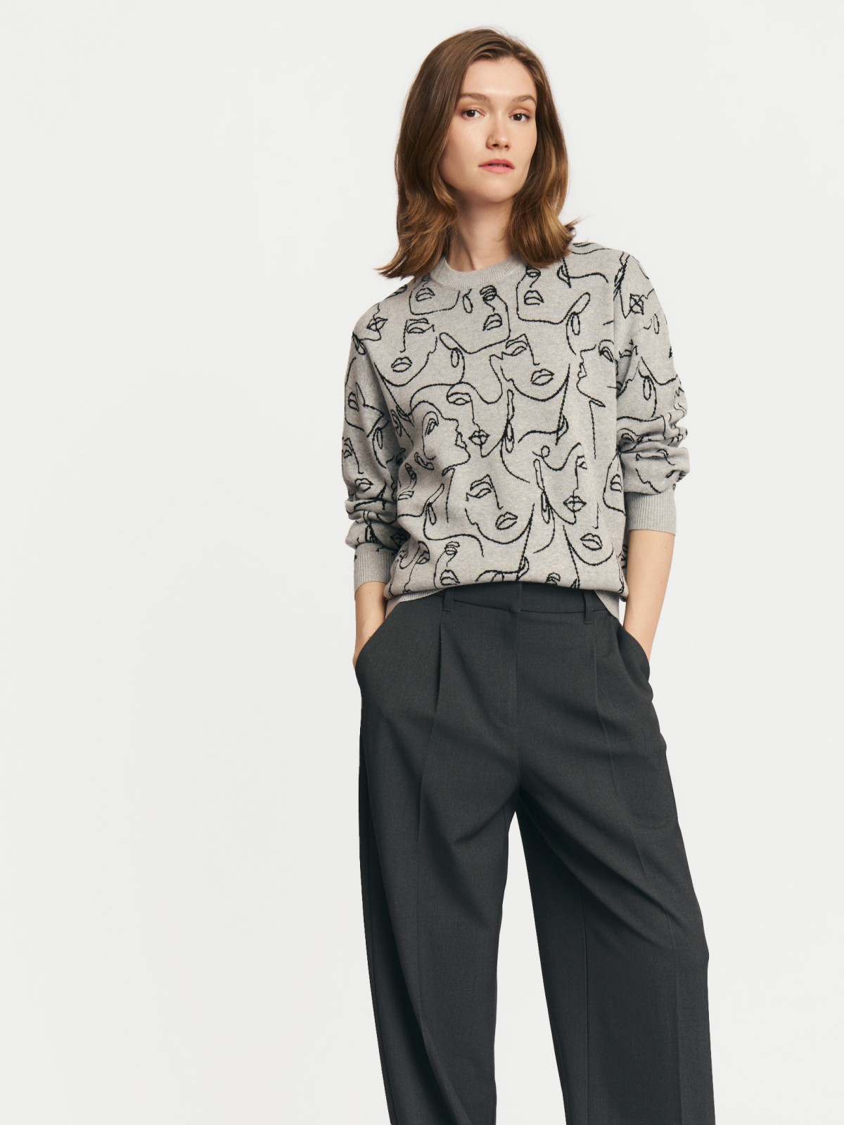 Джемпер из вязаного трикотажа с узором