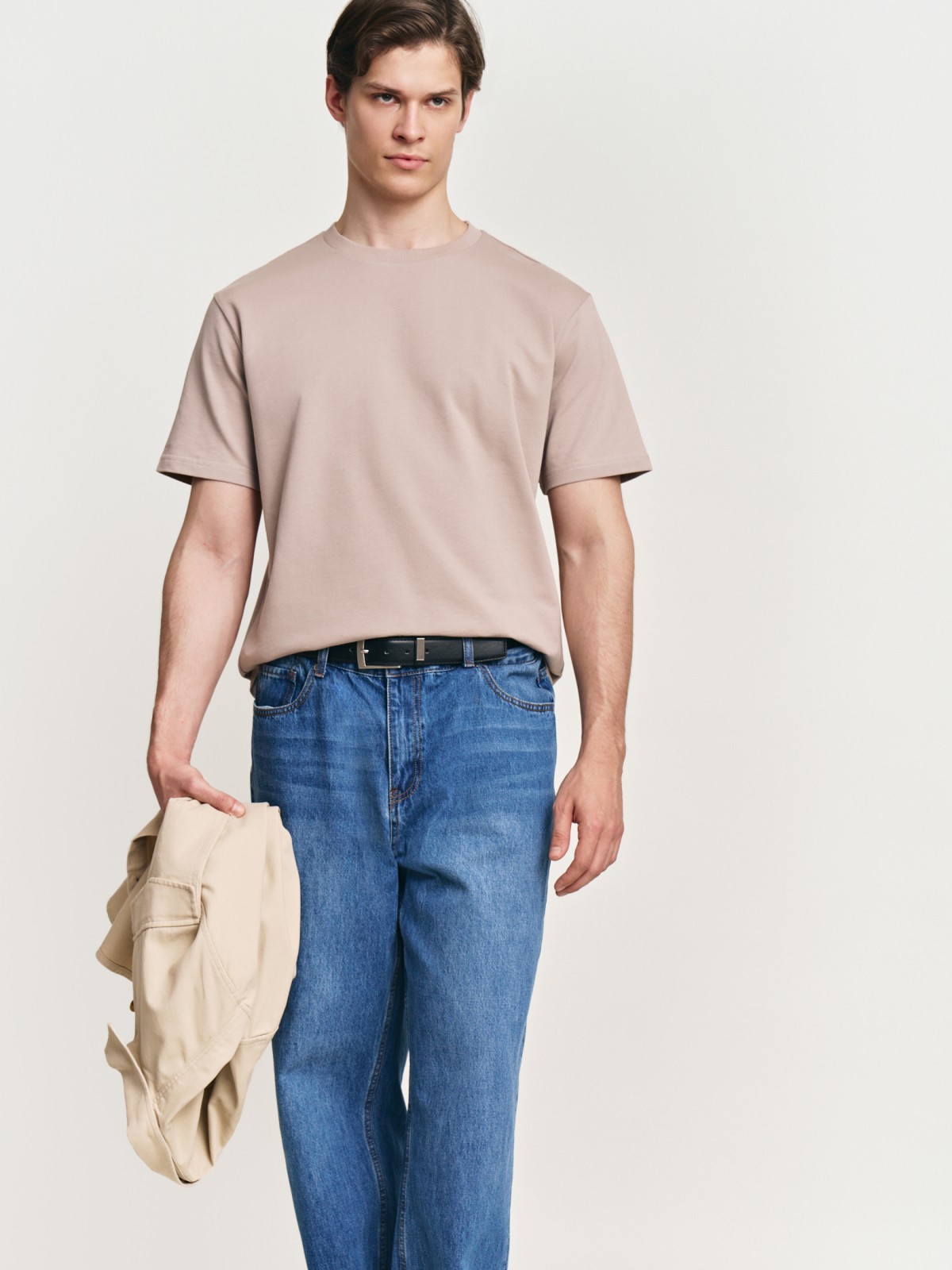 Футболка из хлопка с круглым вырезом