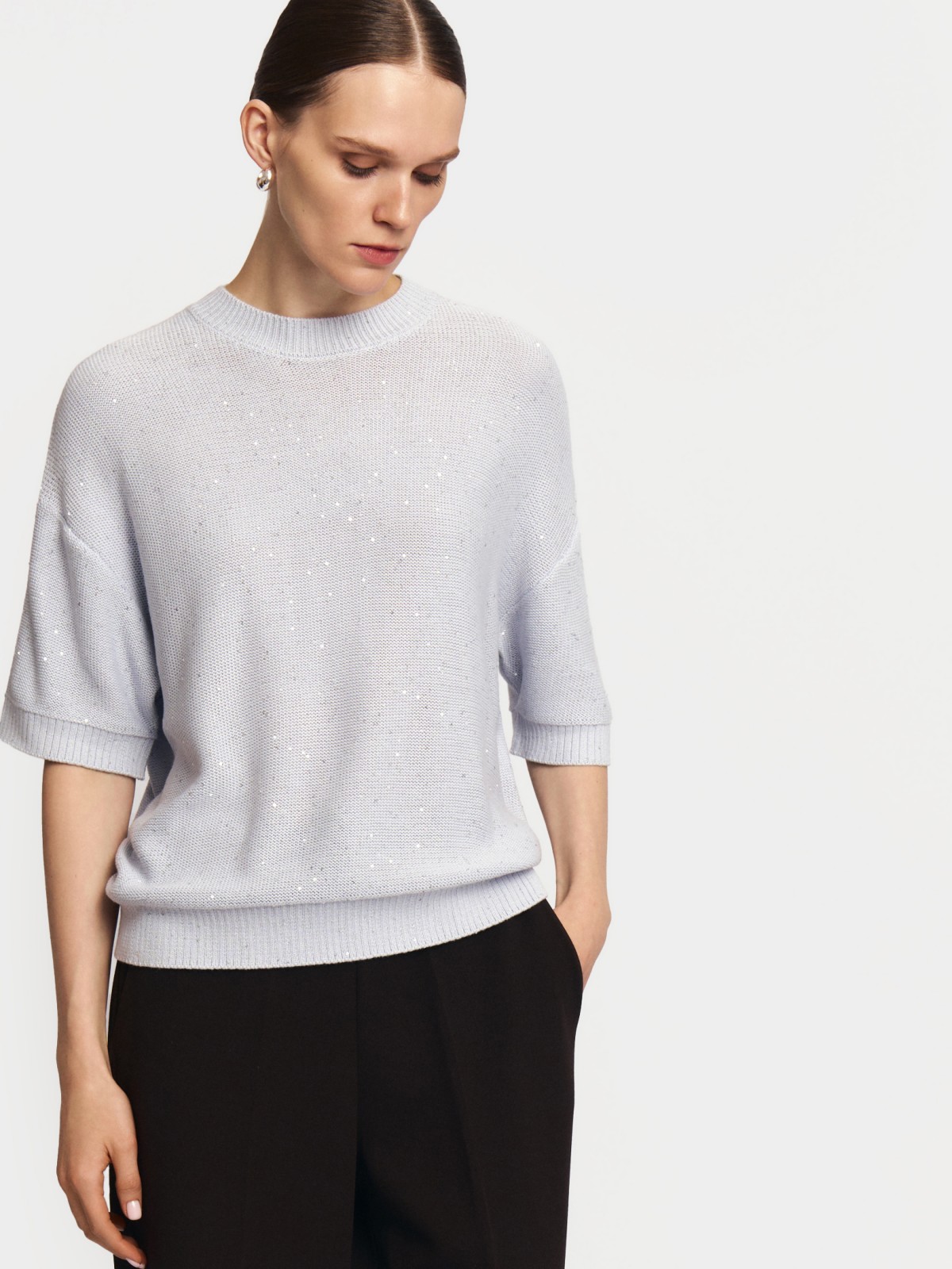 Вязаный джемпер с пайетками