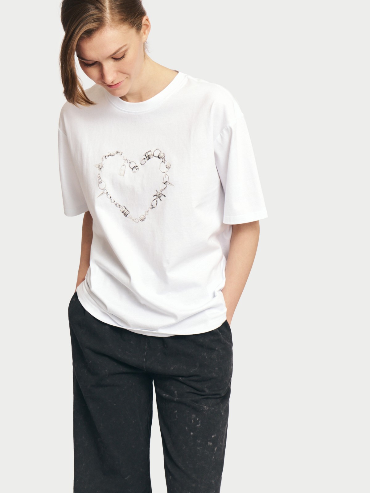 Футболка оверсайз из хлопка с принтом