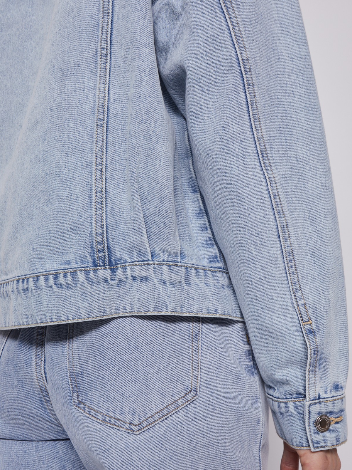 Куртка джинсовая zolla 223235D3V021, цвет голубой, размер XXS - фото 5