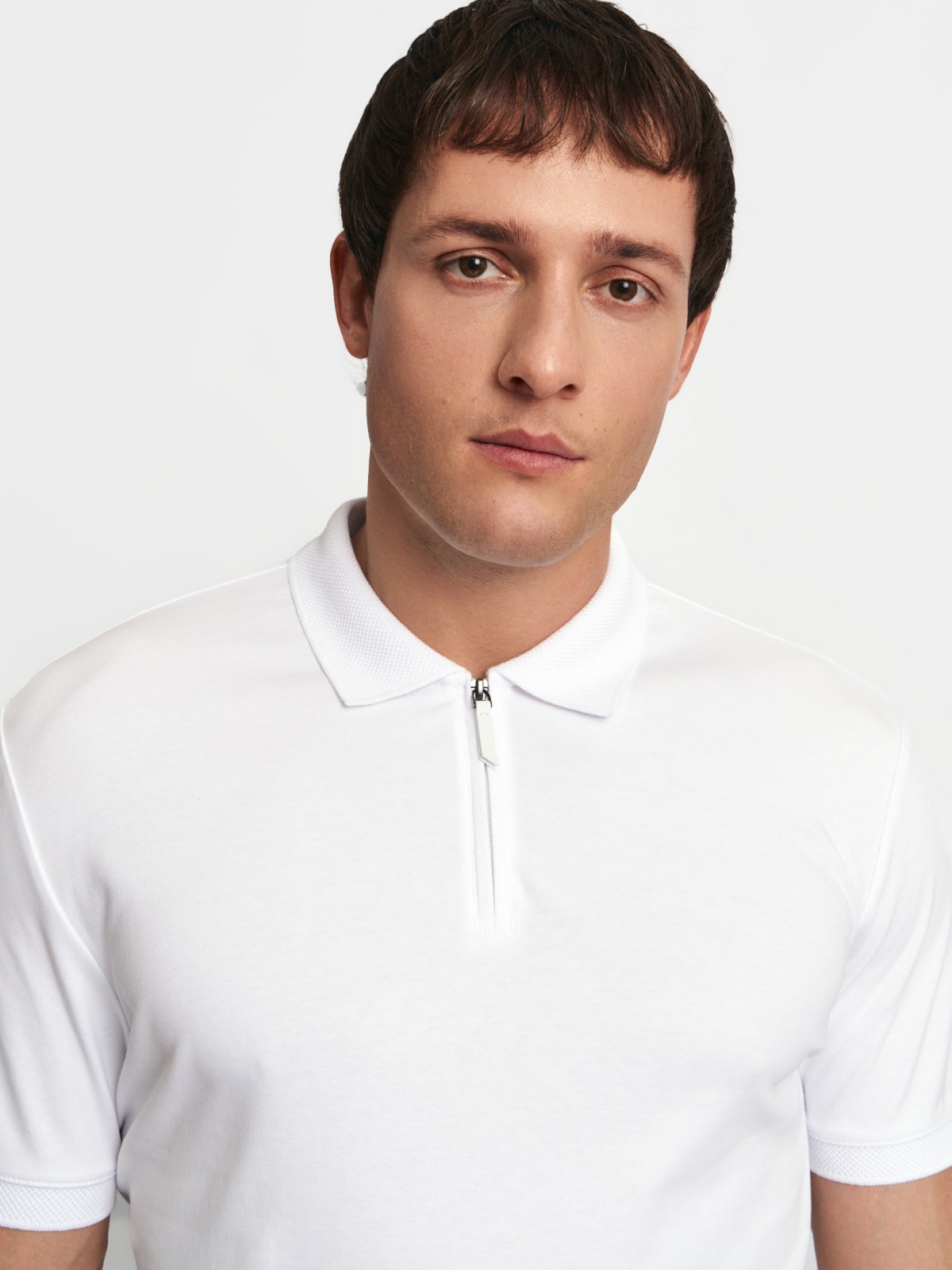 Футболка поло из хлопка на молнии