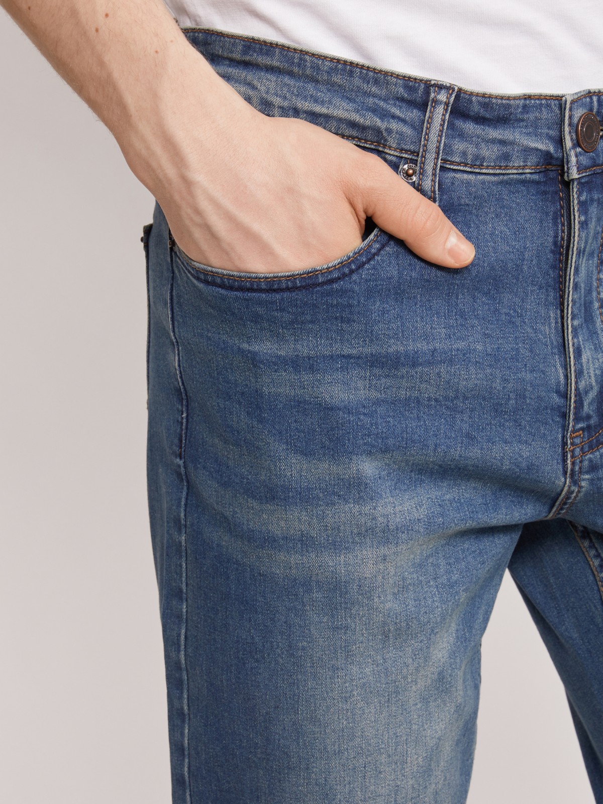 Брюки джинсовые zolla 01121714S033, цвет бирюзовый, размер 30 - фото 3