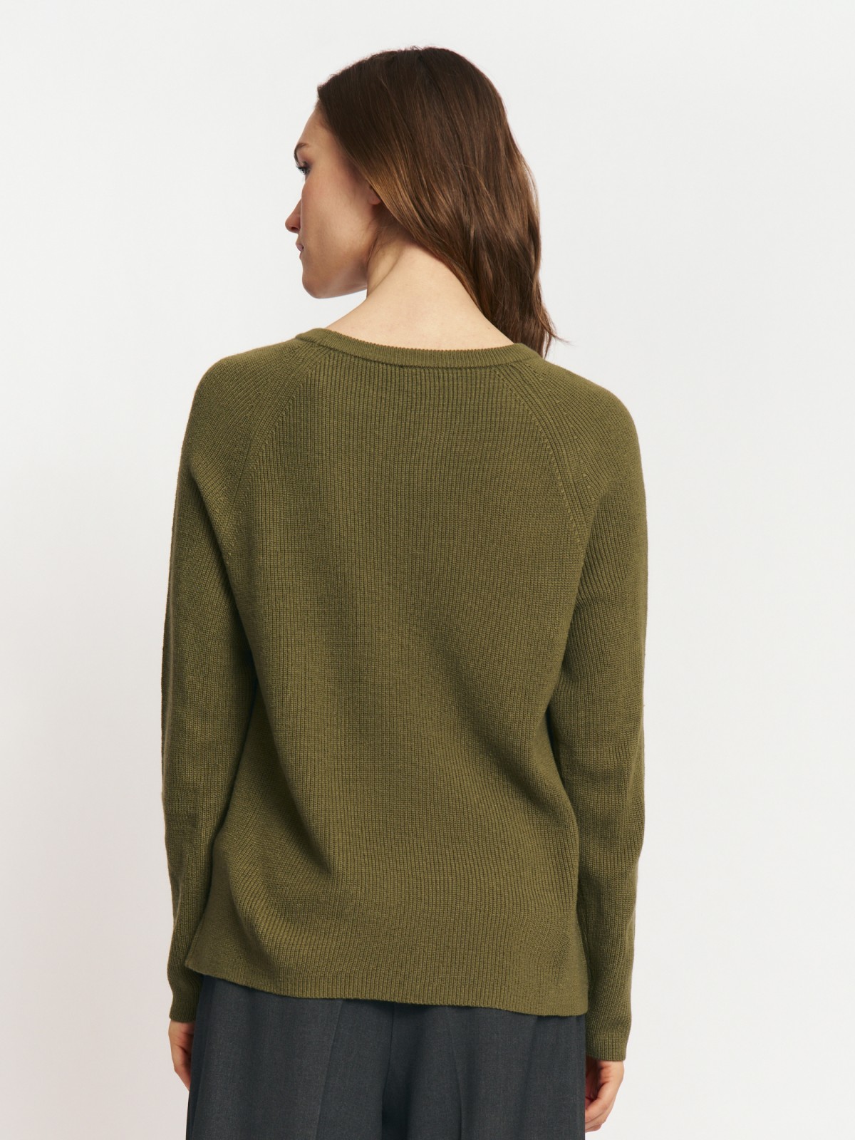 Вязаный джемпер из акрила с длинным рукавом