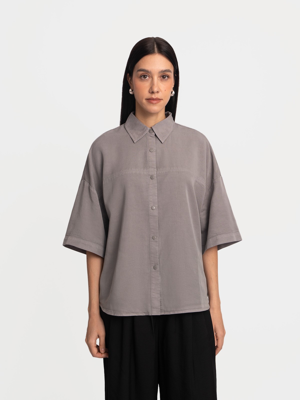 Рубашка оверсайз с коротким рукавом