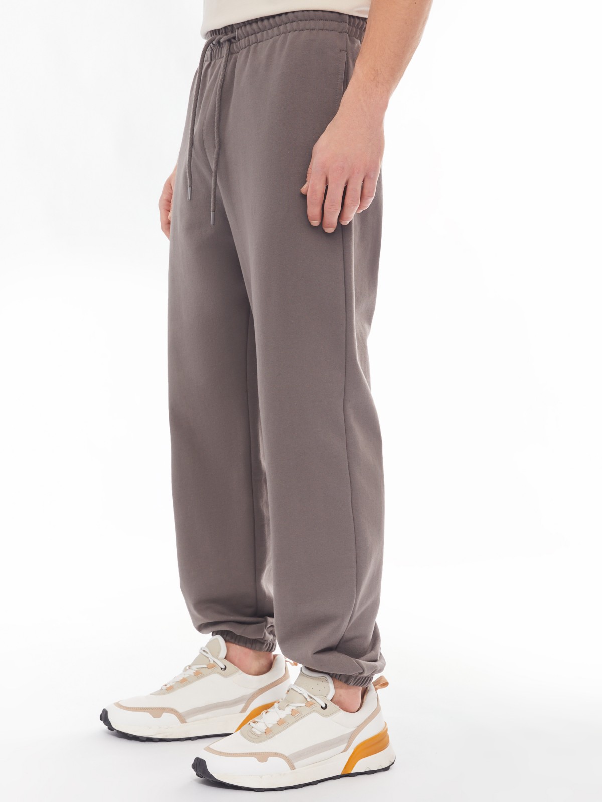 Трикотажные брюки-джоггеры в спортивном стиле zolla 014137660042, цвет серый, размер S - фото 5