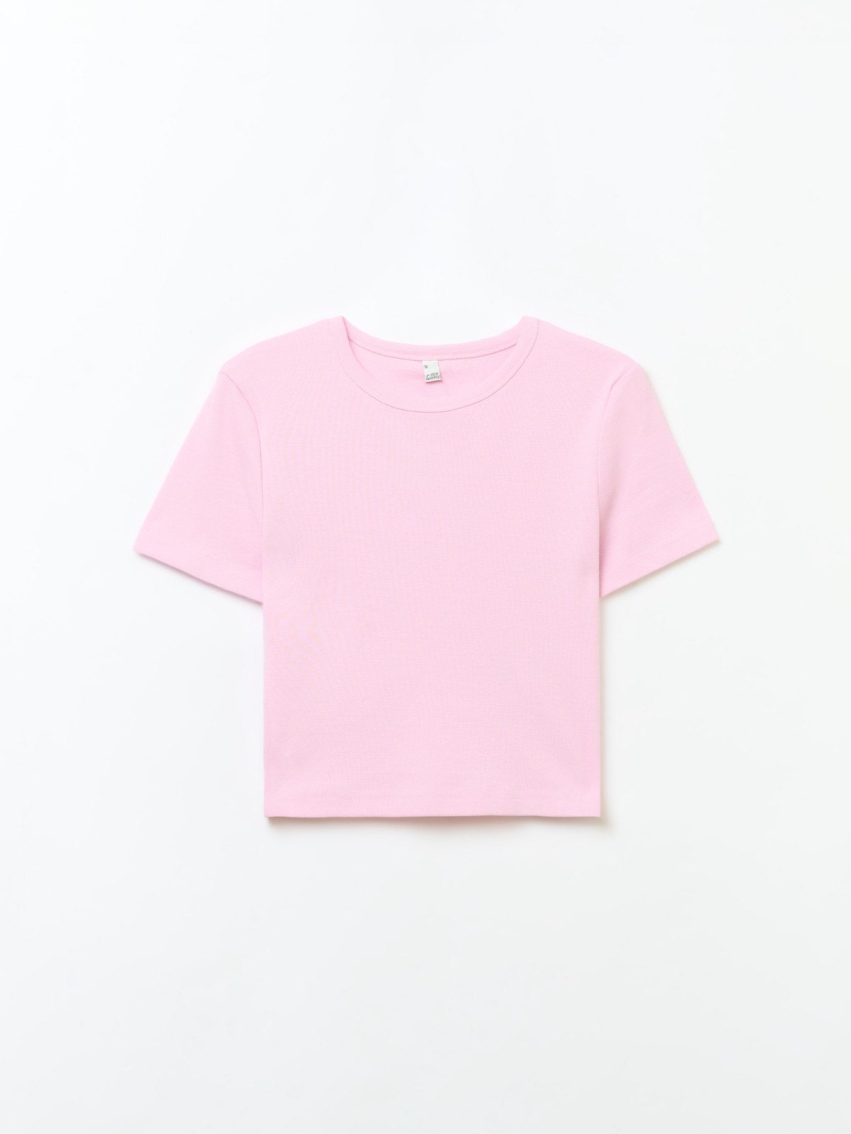 Кроп топ из хлопка с коротким рукавом