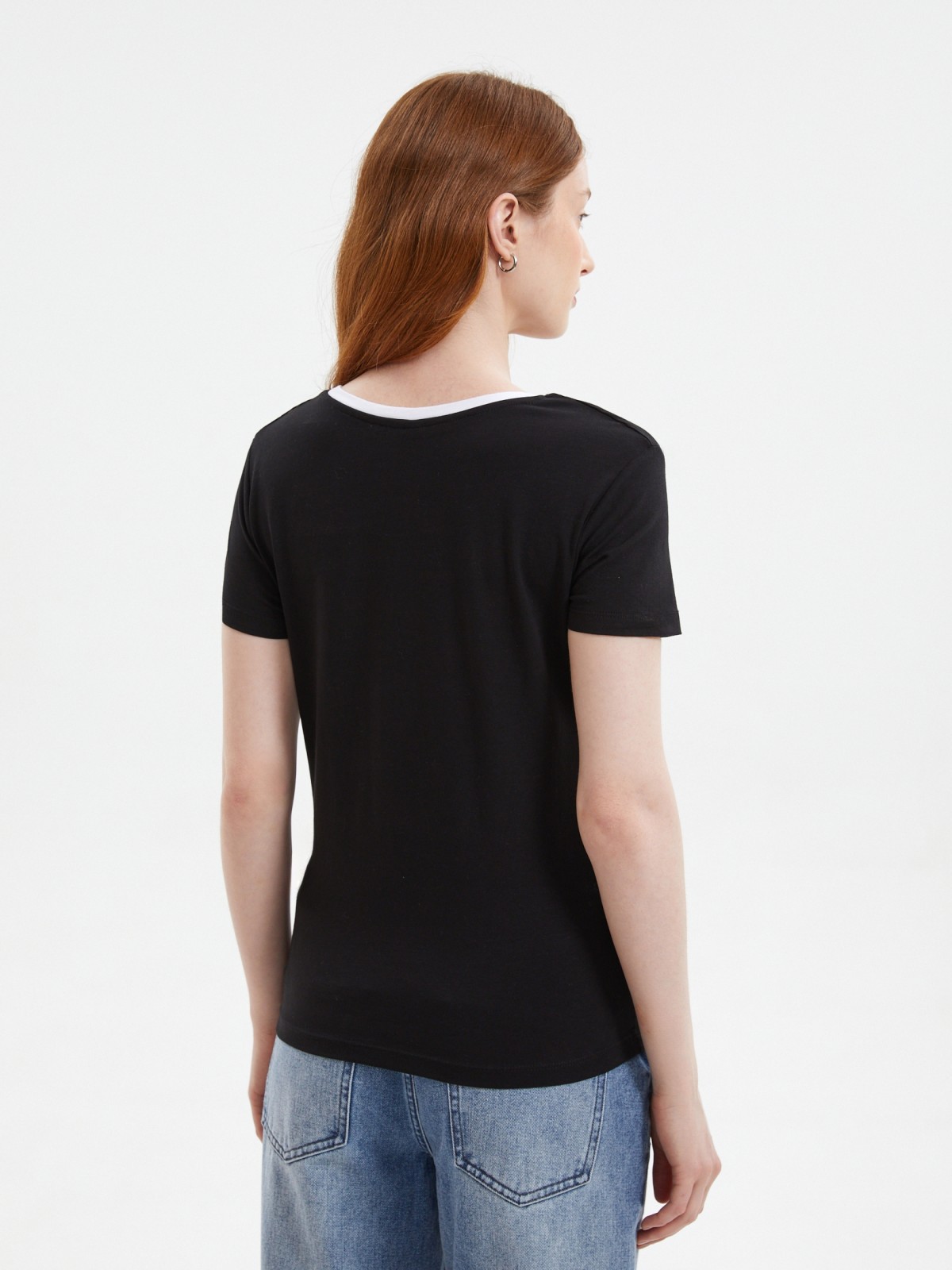 Трикотажная футболка из хлопка с принтом