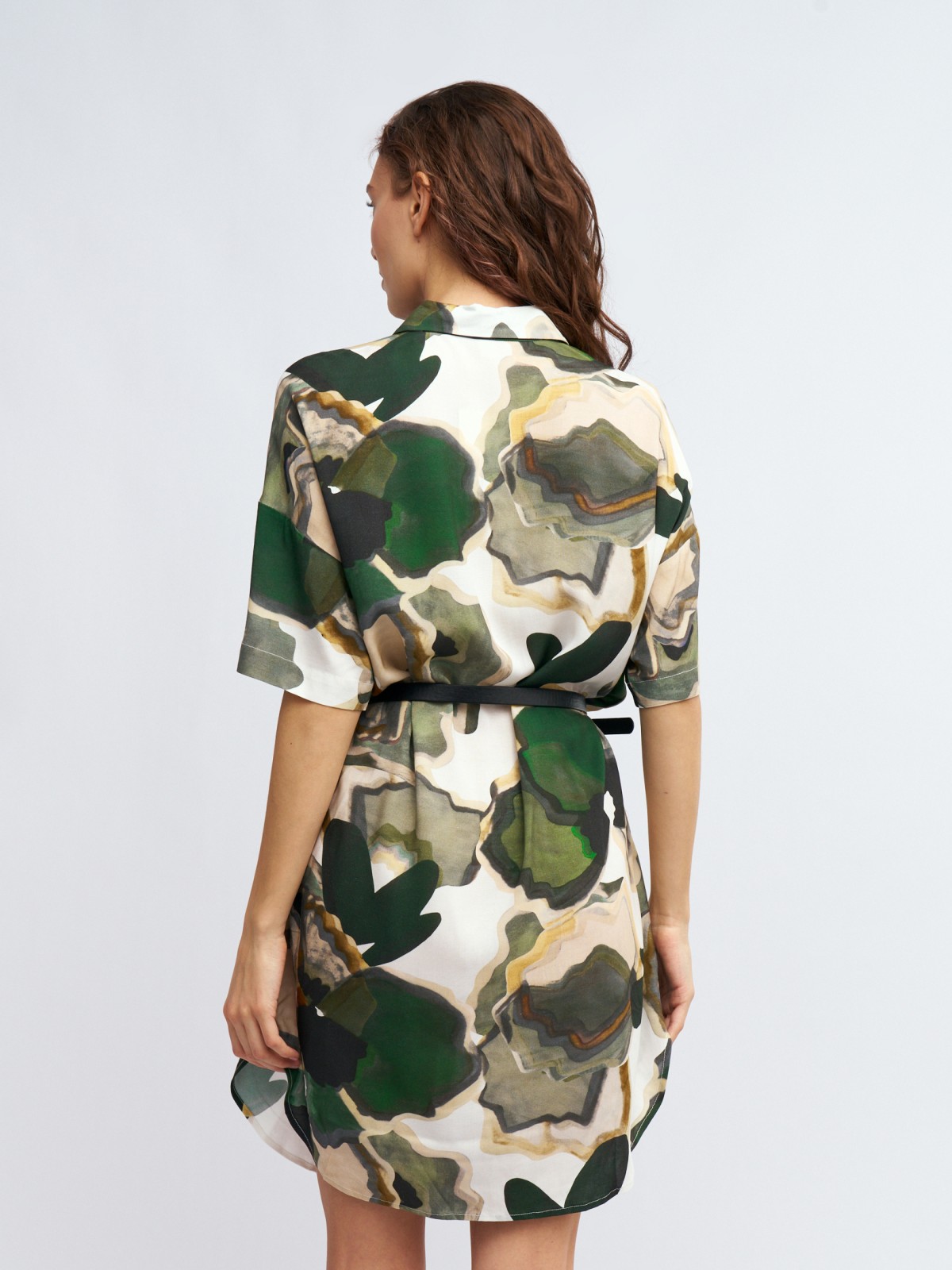 Платье-рубашка мини из вискозы