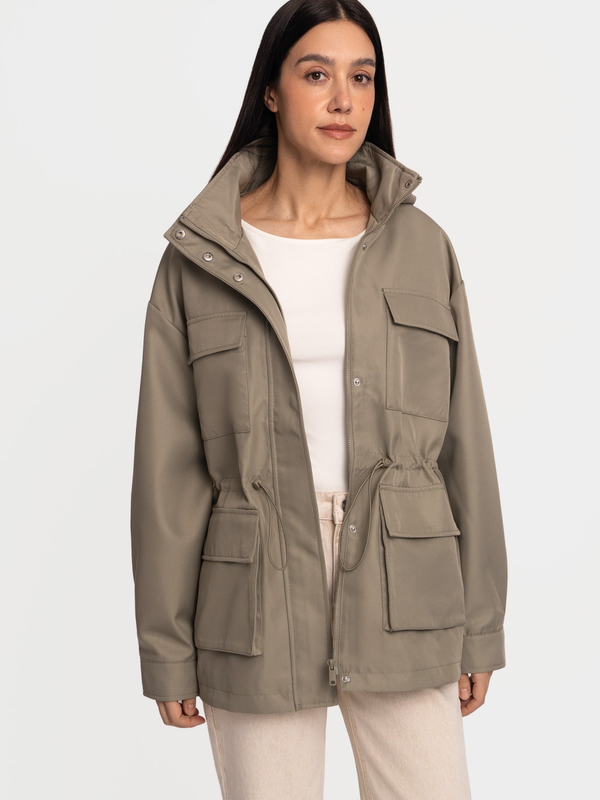 Куртка-парка с капюшоном и кулиской