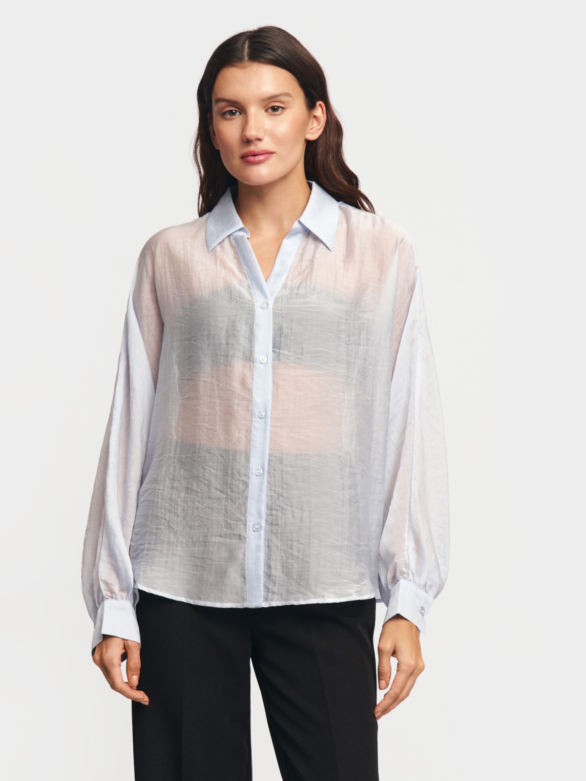 Полупрозрачная рубашка оверсайз
