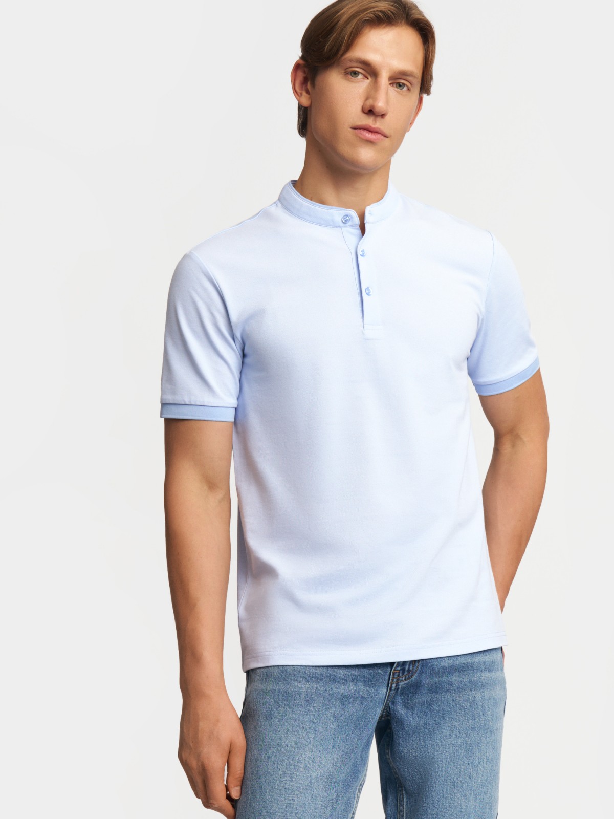 Футболка поло с воротником-стойкой