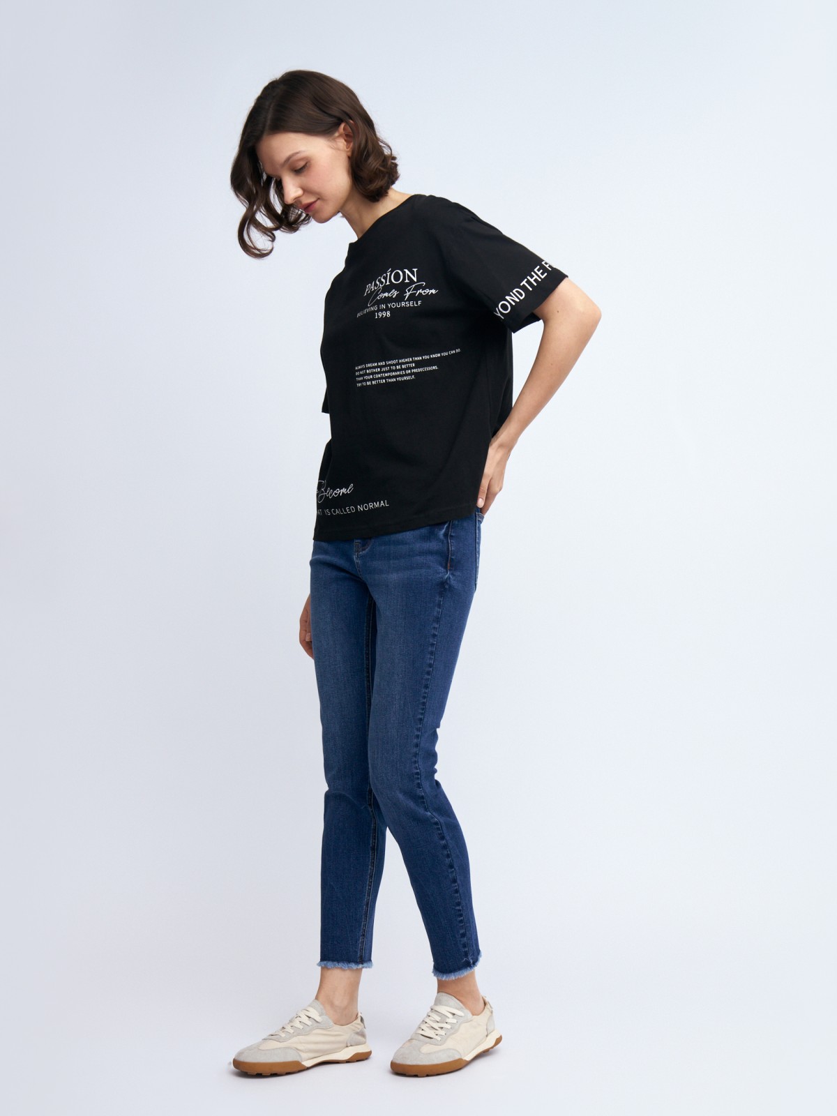 Футболка из хлопка с принтом-надписью