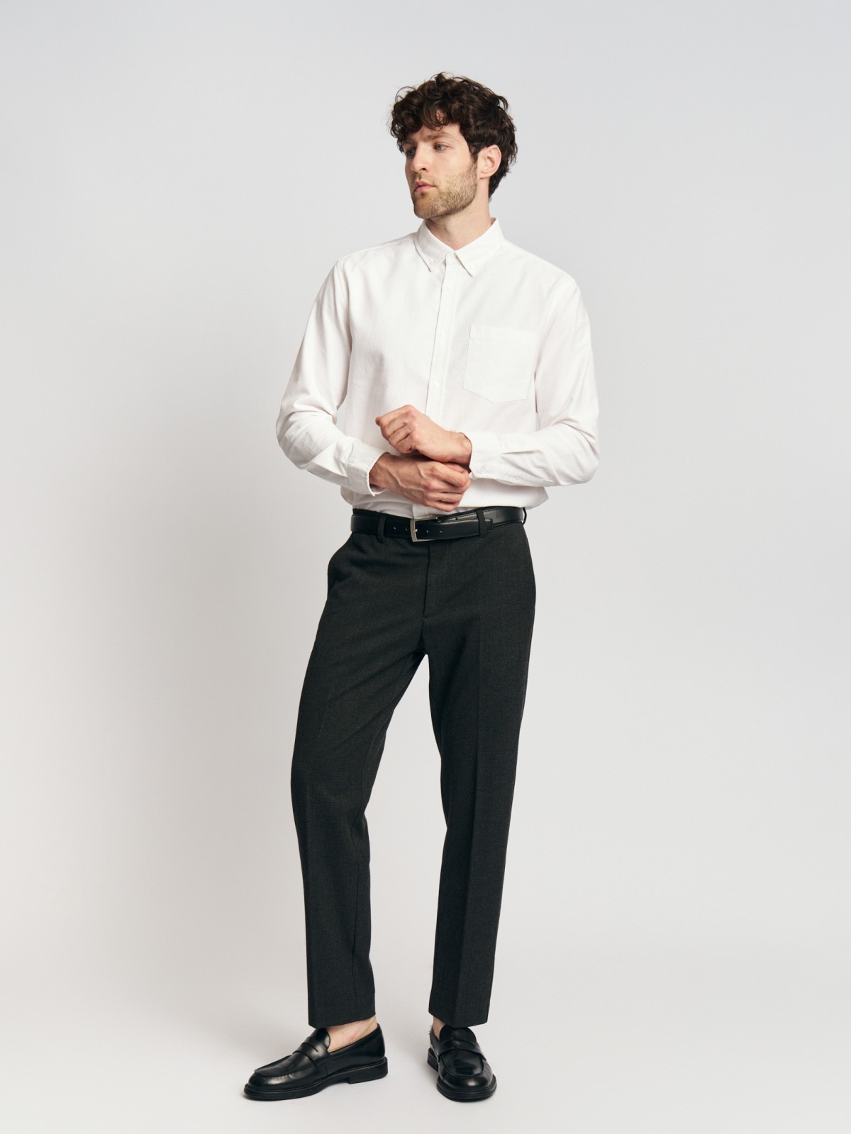 Офисные брюки в клетку со стрелками