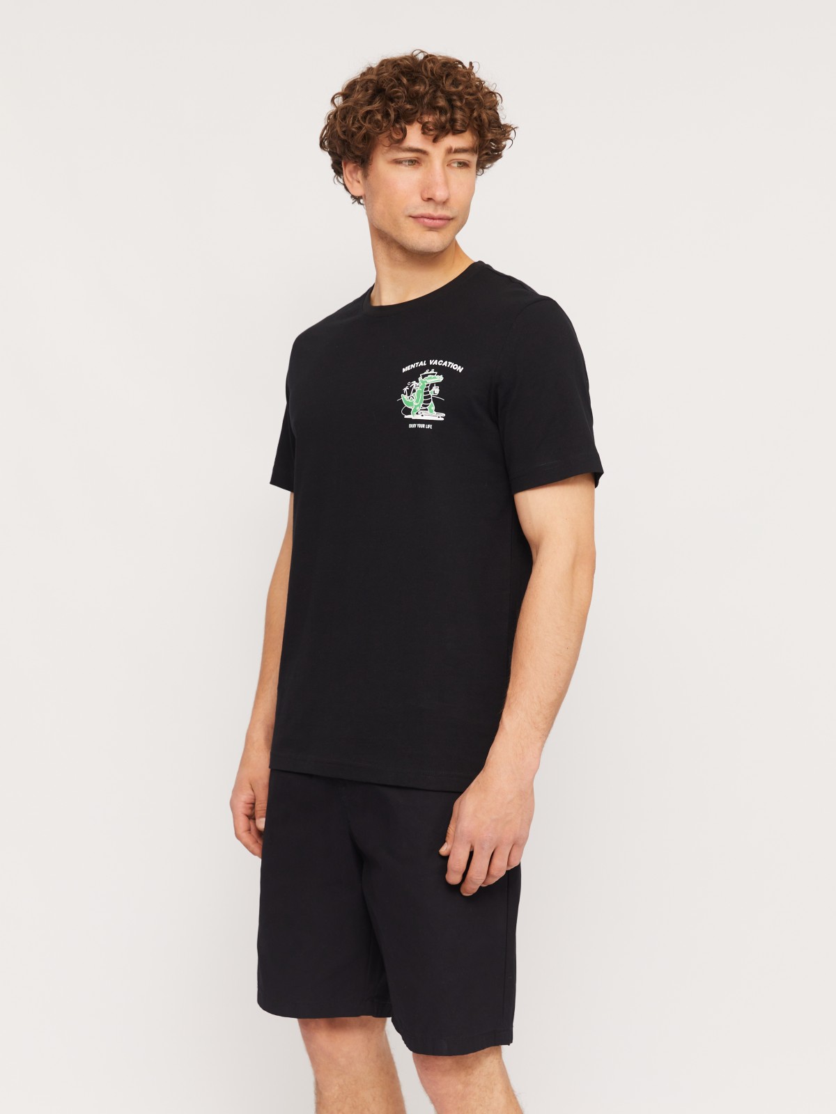 Футболка из хлопка с принтом