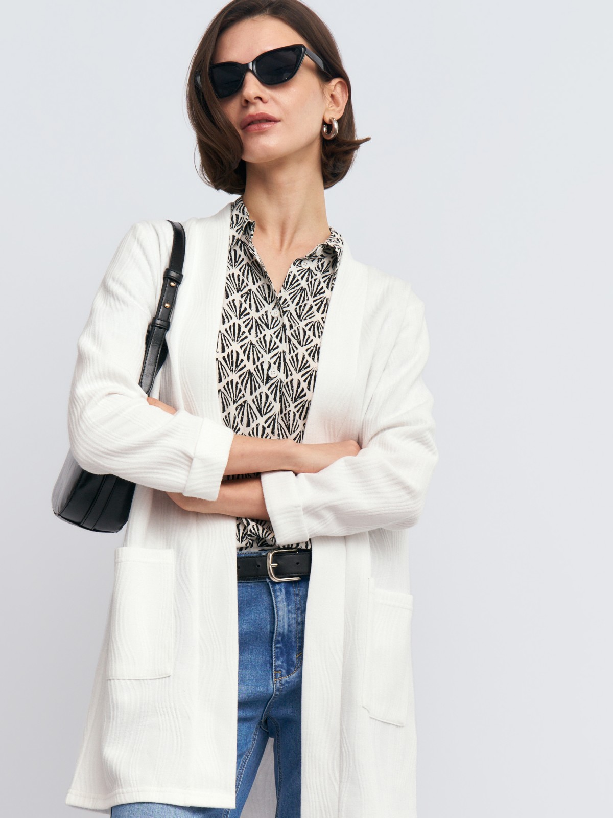 Трикотажный кардиган с карманами