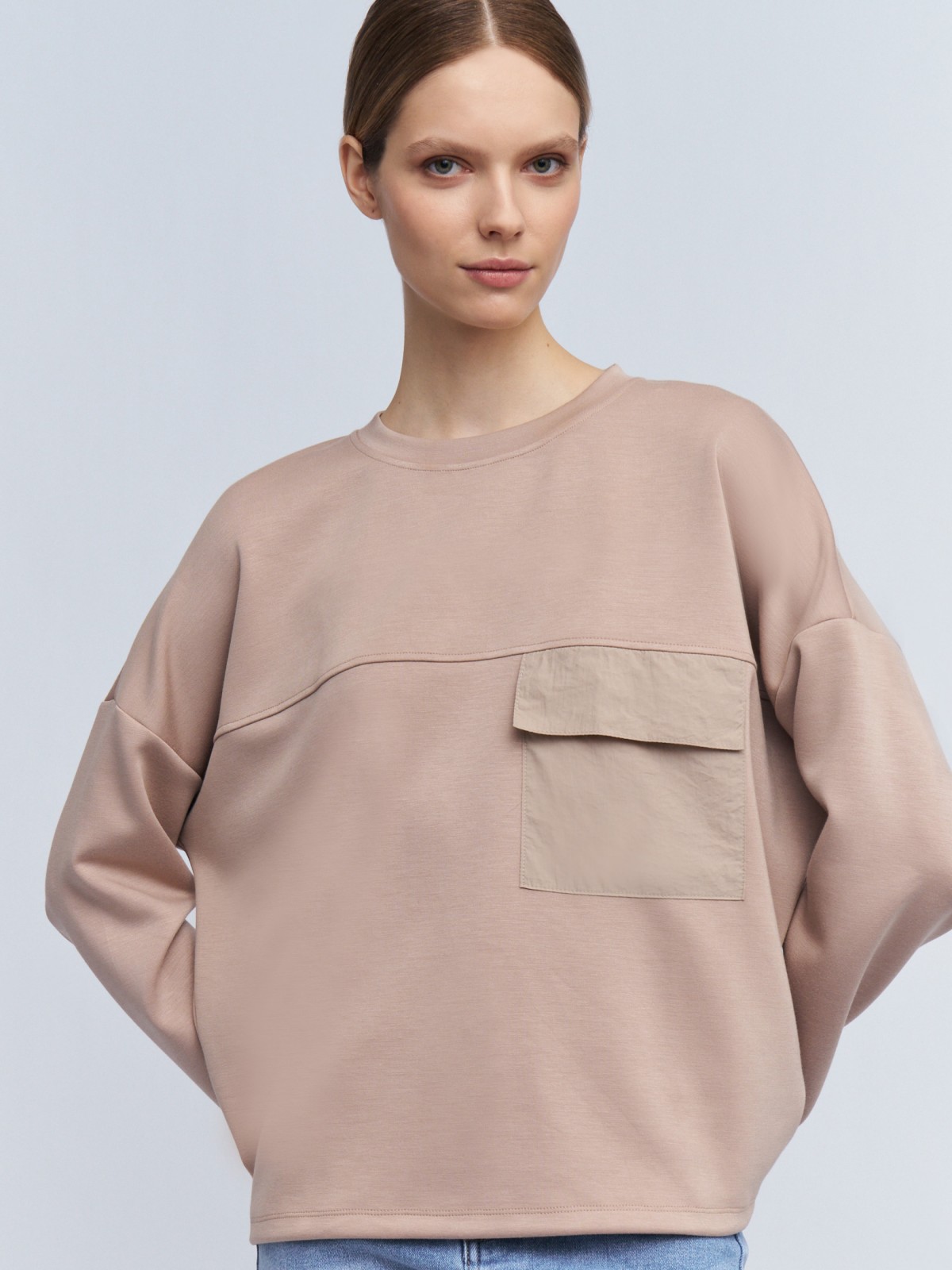 Джемпер на кулиске с карманом