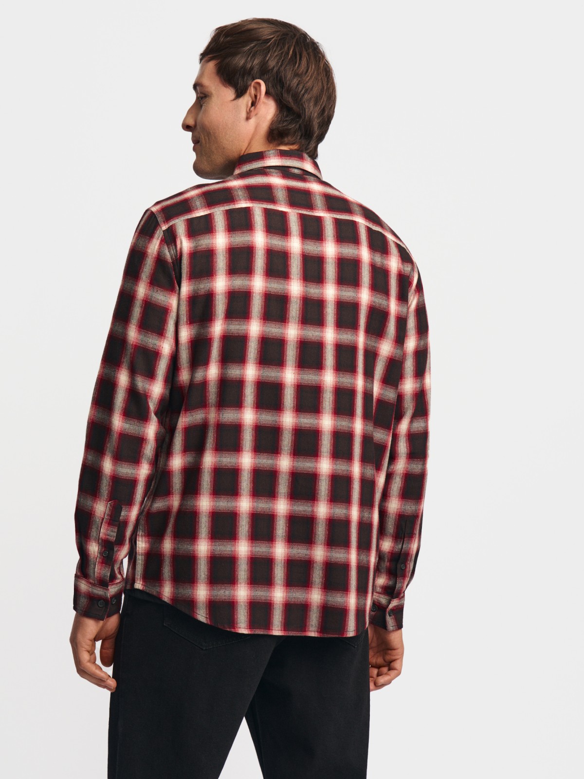 Рубашка в клетку с длинным рукавом