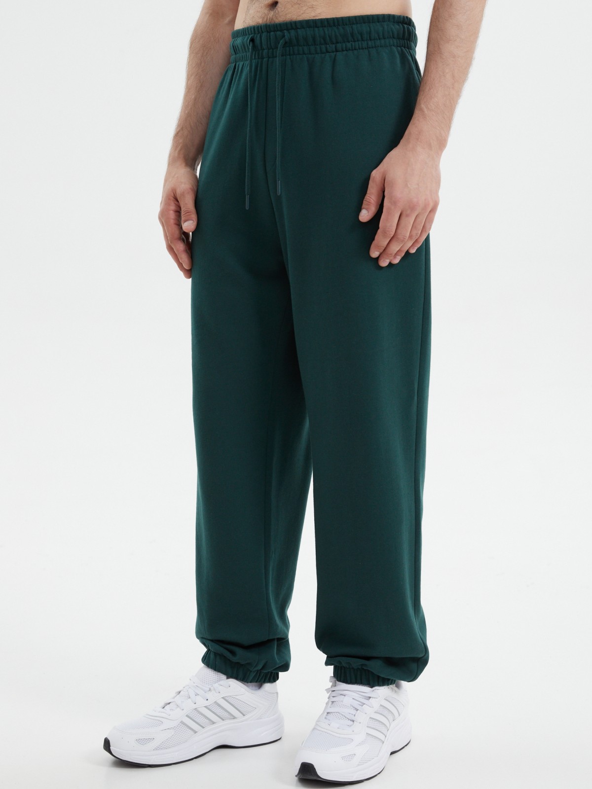 Утеплённые брюки-джоггеры из хлопка с начёсом