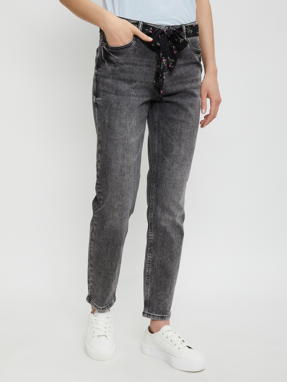 Брюки джинсовые zolla 02121714S183, цвет темно-серый, размер 25 - фото 2