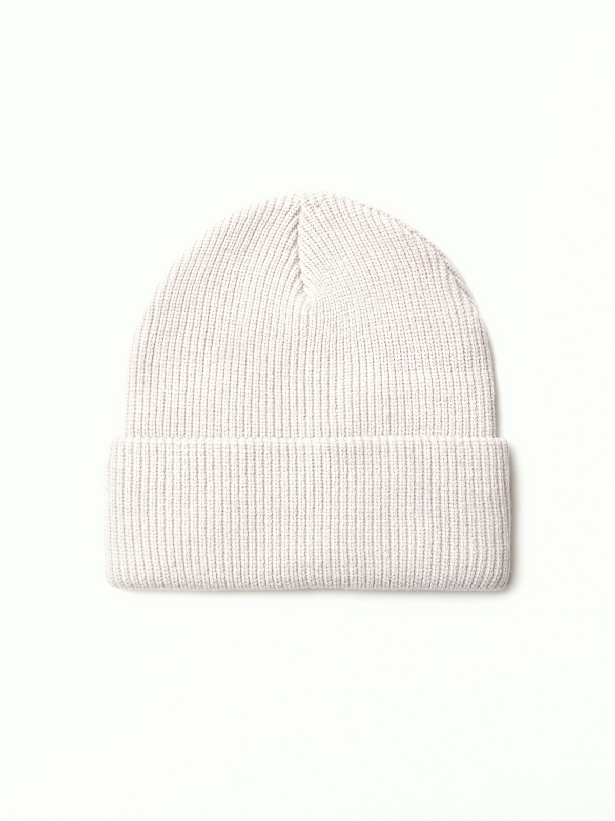 Вязаная шапка-бини с отворотом