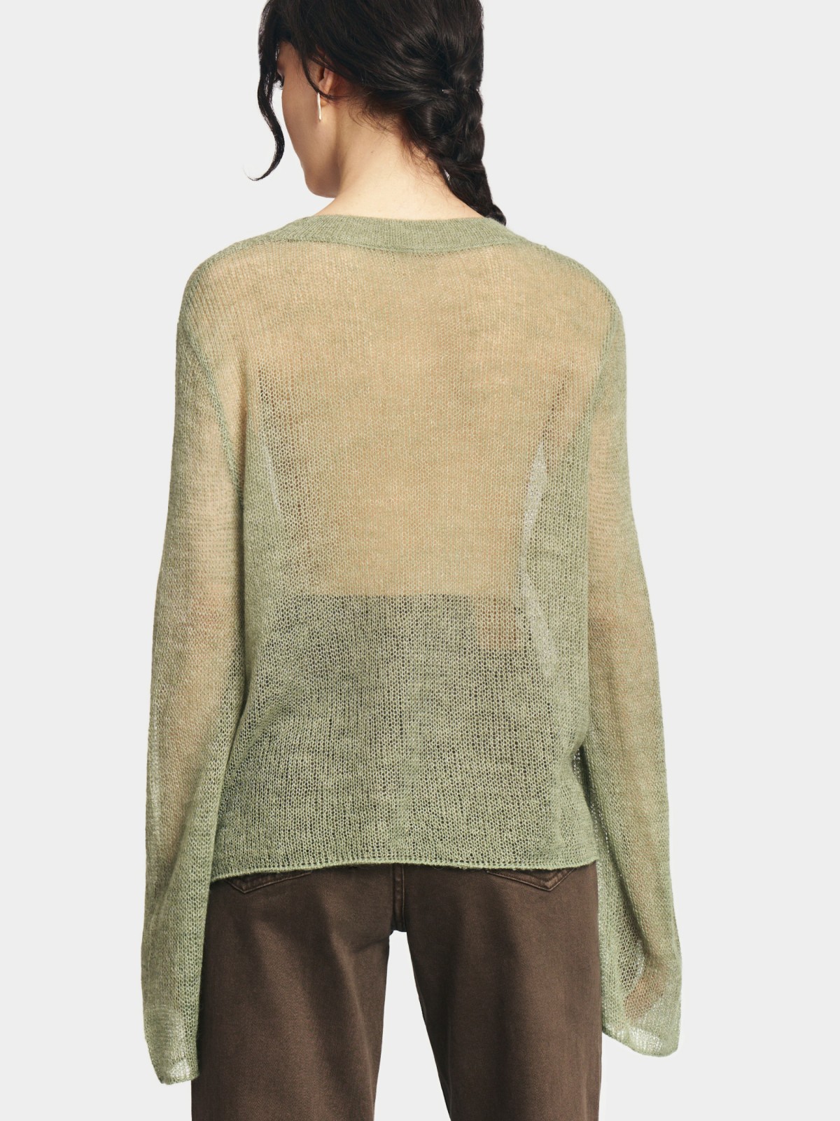 Вязаный полупрозрачный джемпер