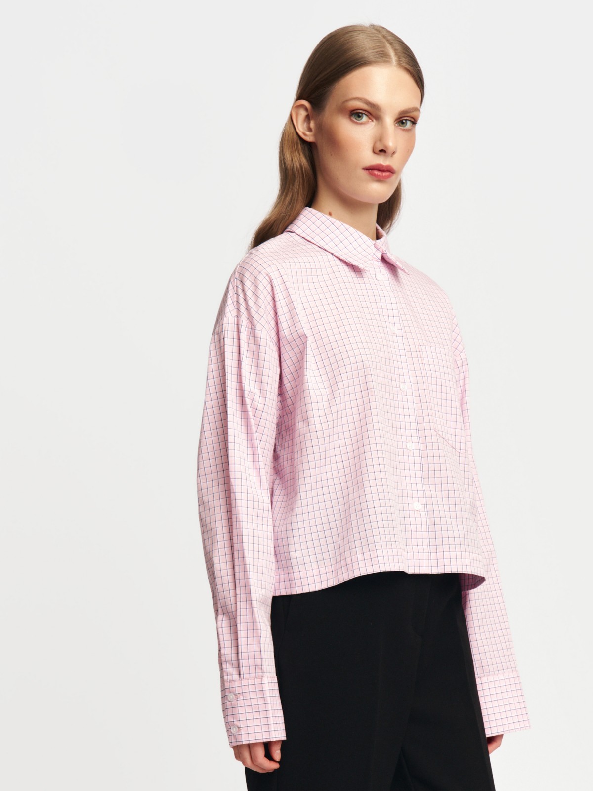 Укороченная рубашка из хлопка