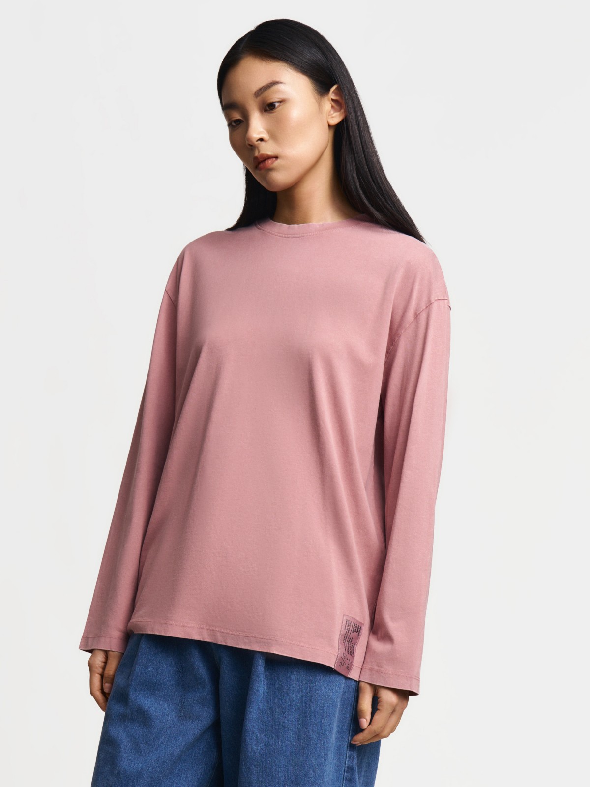 Трикотажный оверсайз лонгслив из хлопка