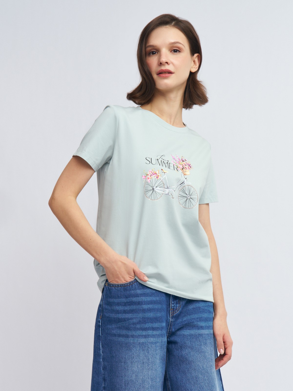 Футболка из хлопка с принтом