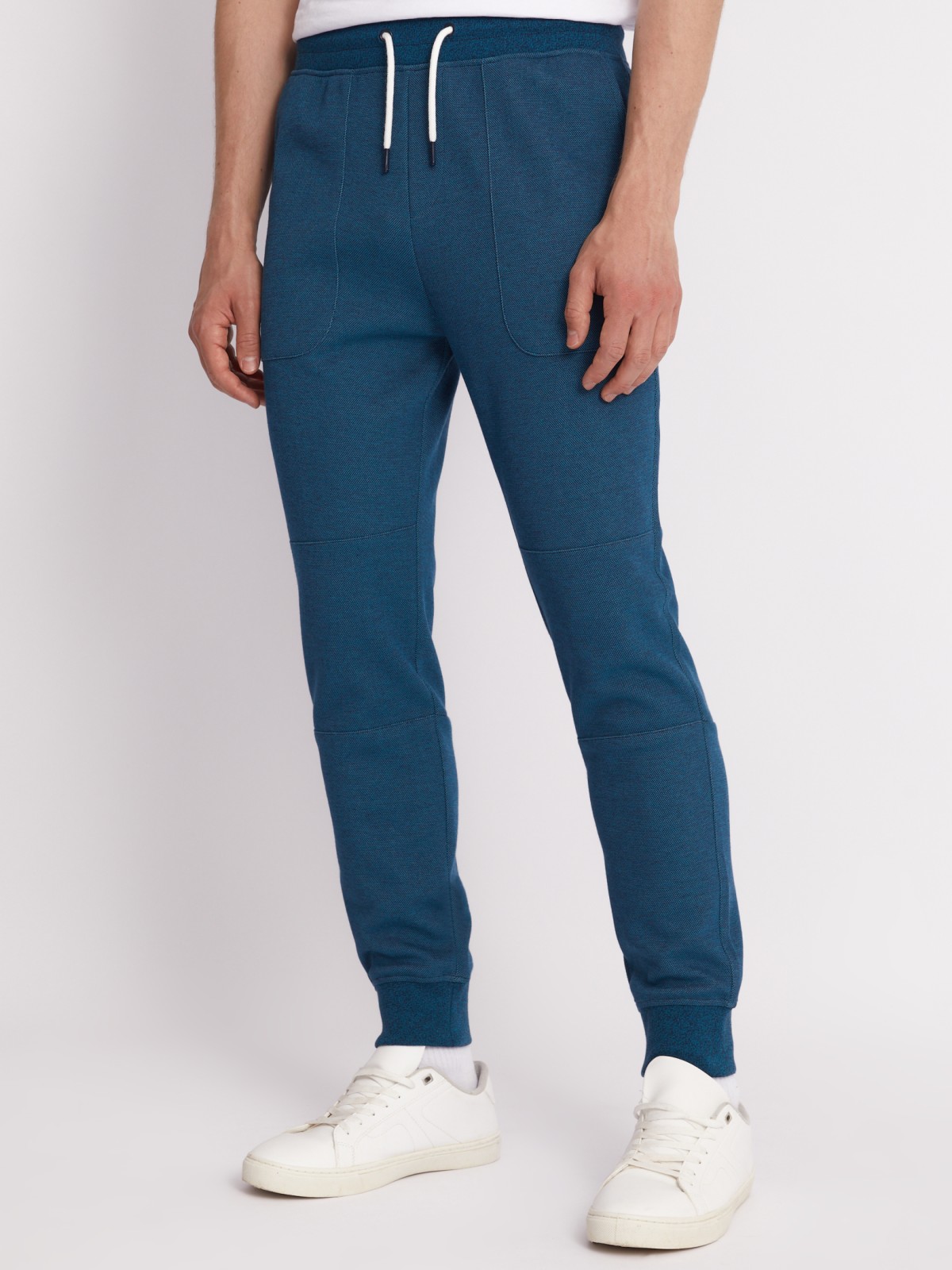 Трикотажные брюки-джоггеры в спортивном стиле zolla 213317604053, цвет бирюзовый, размер S - фото 4