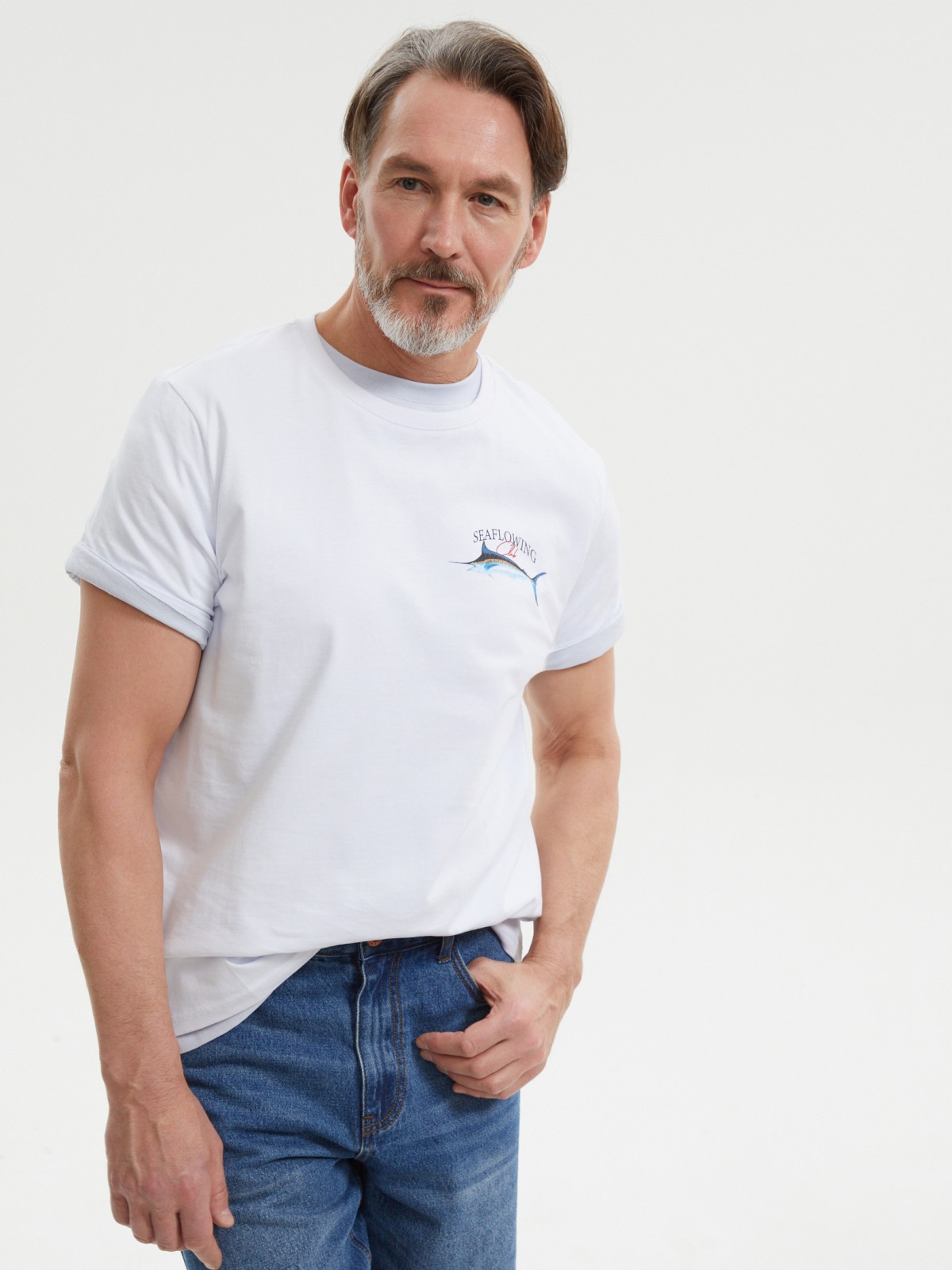 Футболка из хлопка с принтом