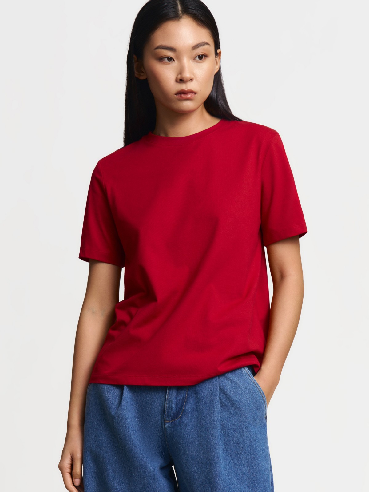 Футболка из хлопка однотонная