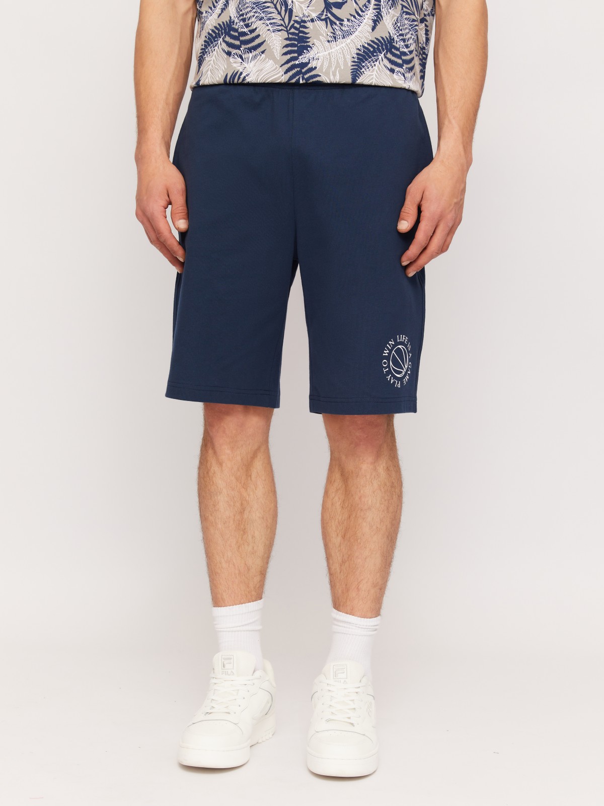 Трикотажные шорты из хлопка на резинке