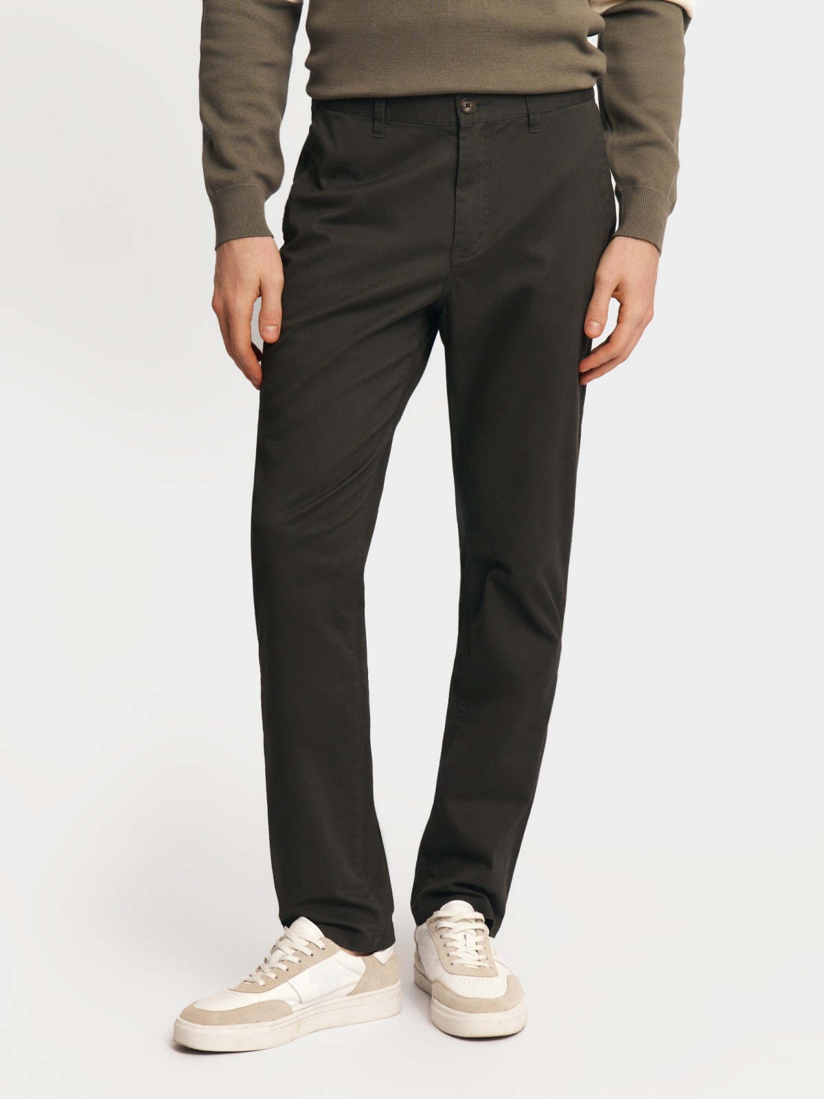 Брюки силуэта Slim из хлопка