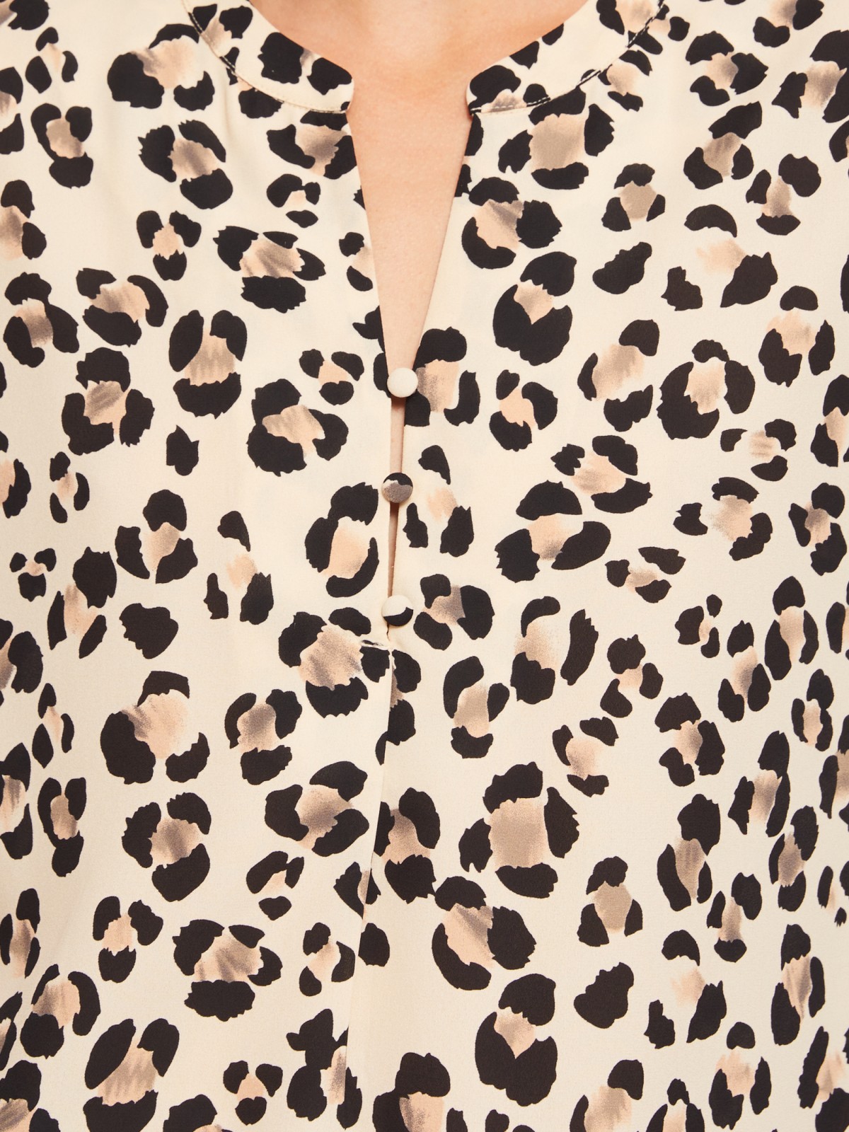 Блузка с коротким рукавом и леопардовым принтом zolla 02421124Y172, цвет бежевый, размер L - фото 4
