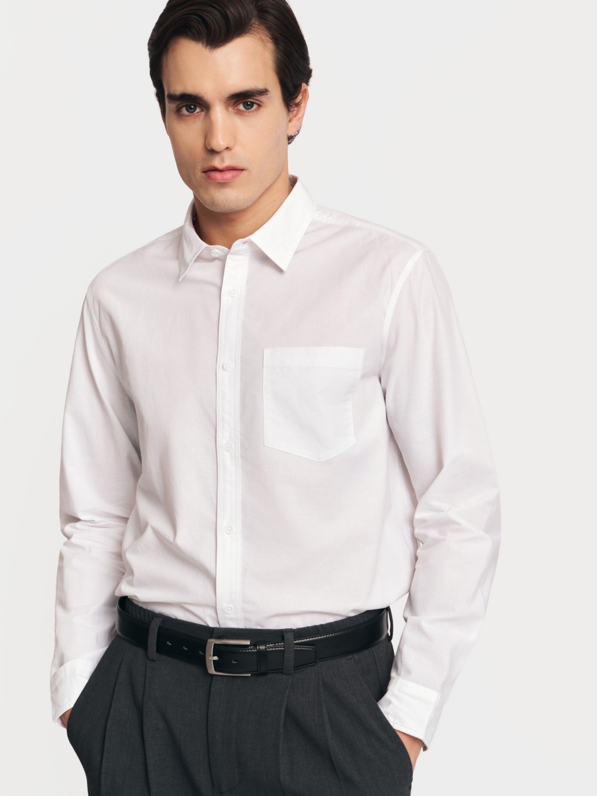 Льняная рубашка из хлопка