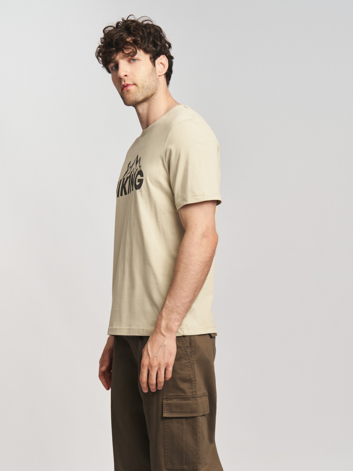 Футболка из хлопка с принтом-надписью