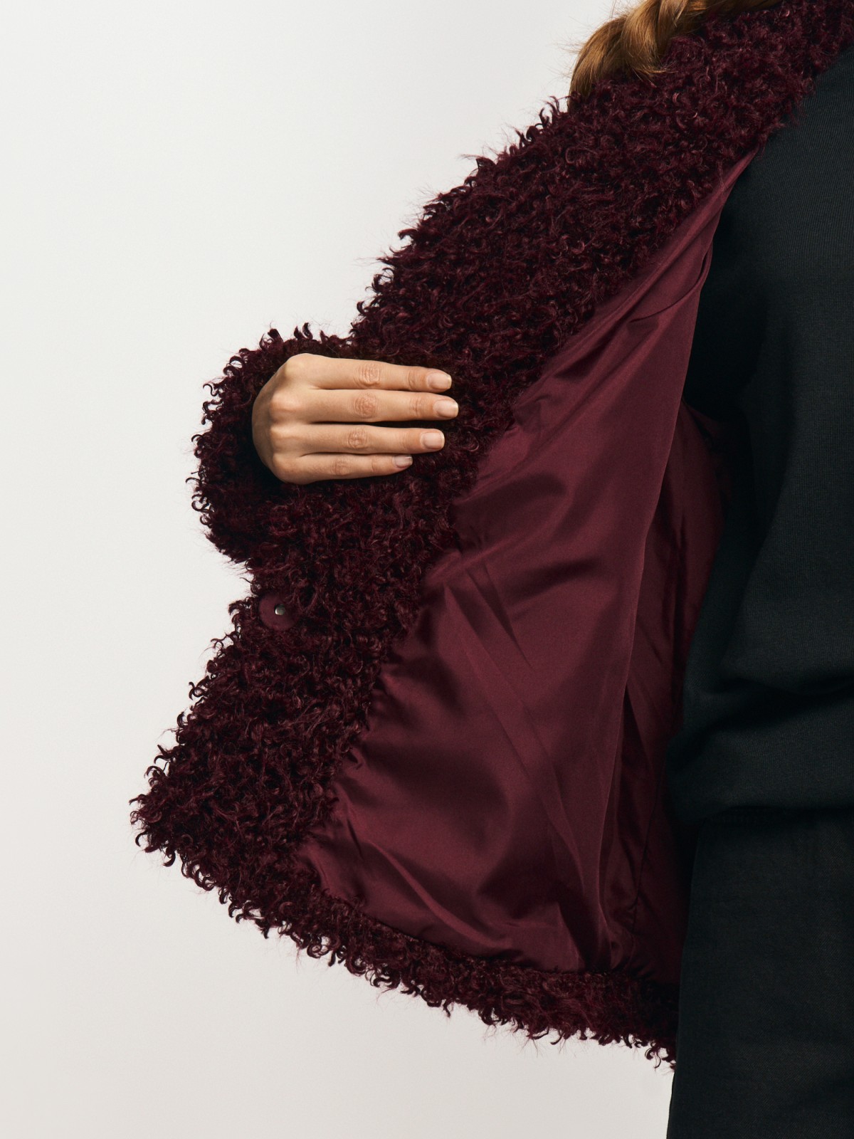 Тёплая куртка-шуба из экомеха