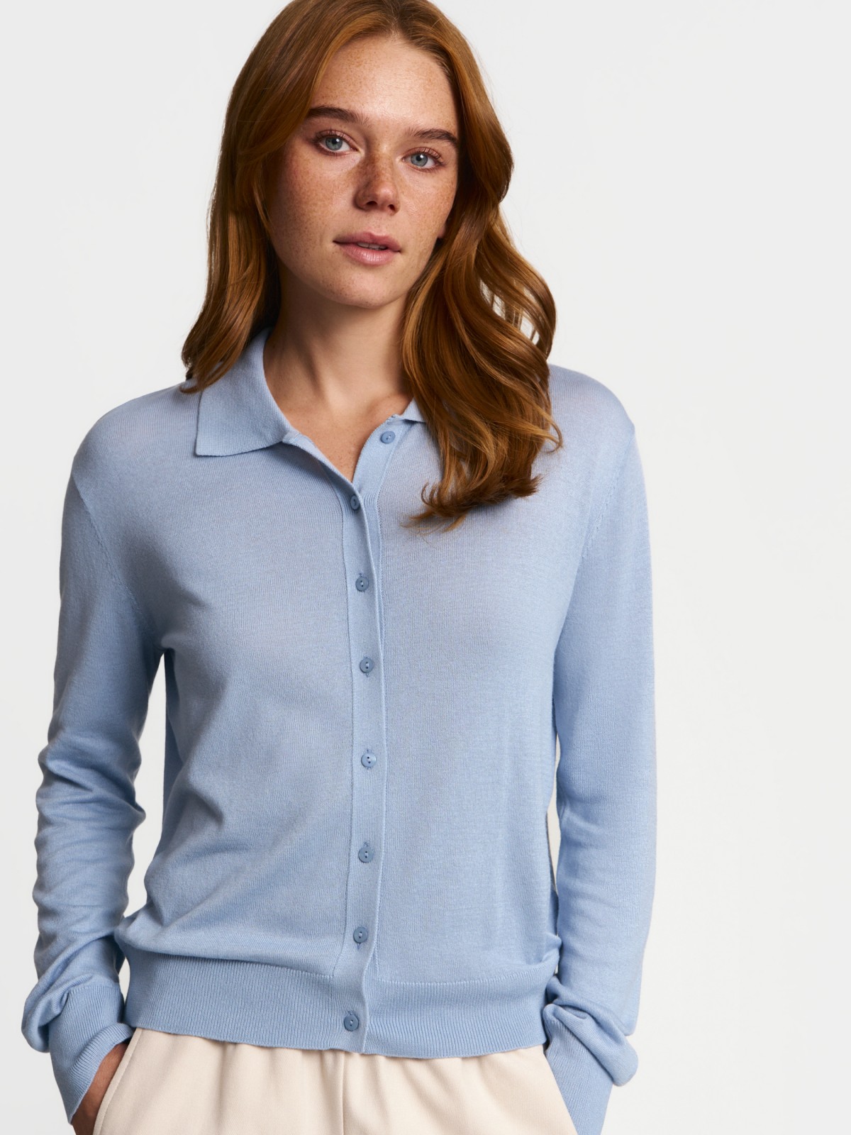 Трикотажный кардиган с воротником