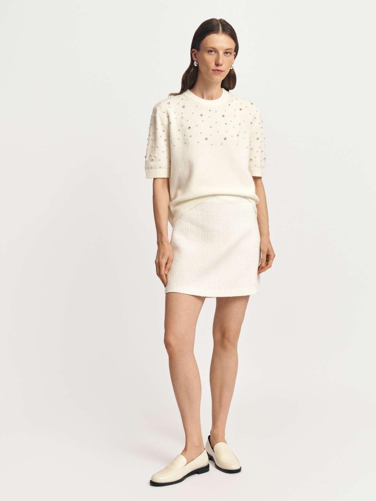 Вязаный джемпер с шерстью и декором