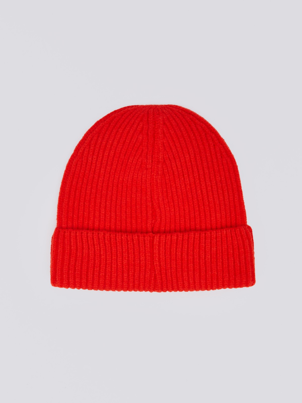 Вязаная шапка-бини с отворотом zolla 02411924G075, цвет красный, размер 54-58 - фото 3