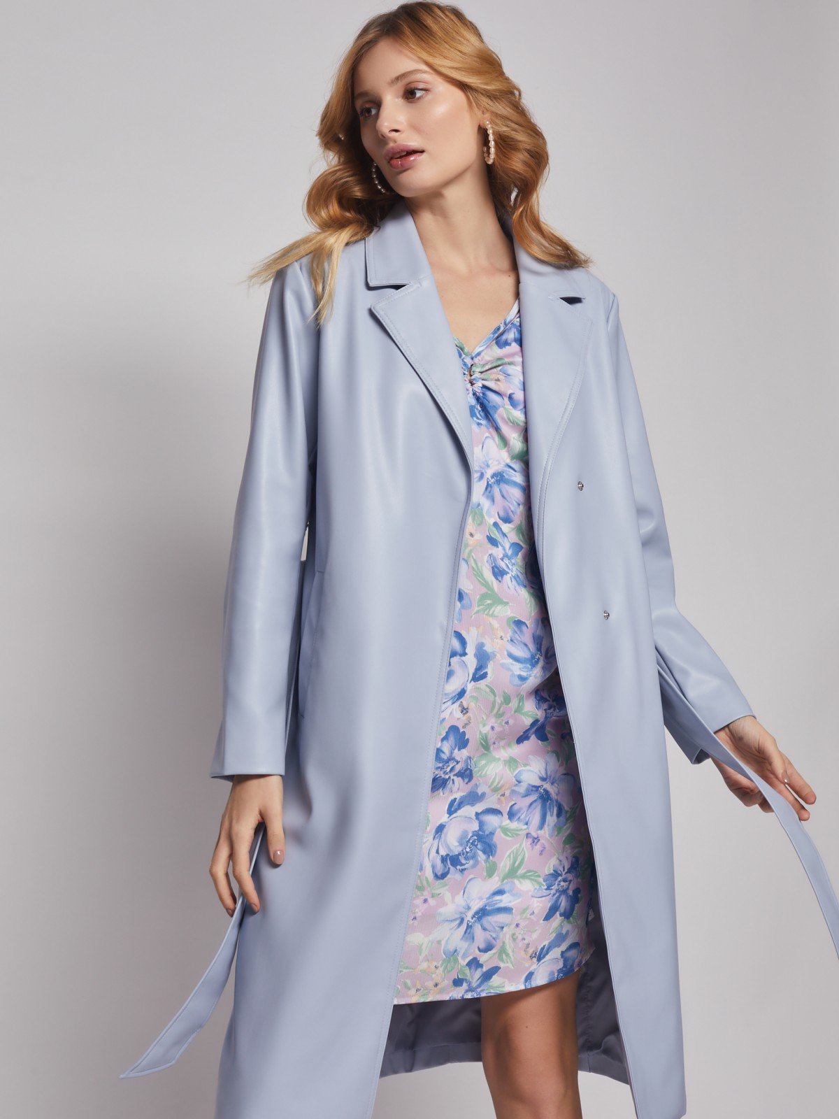 Тренчкот из экокожи